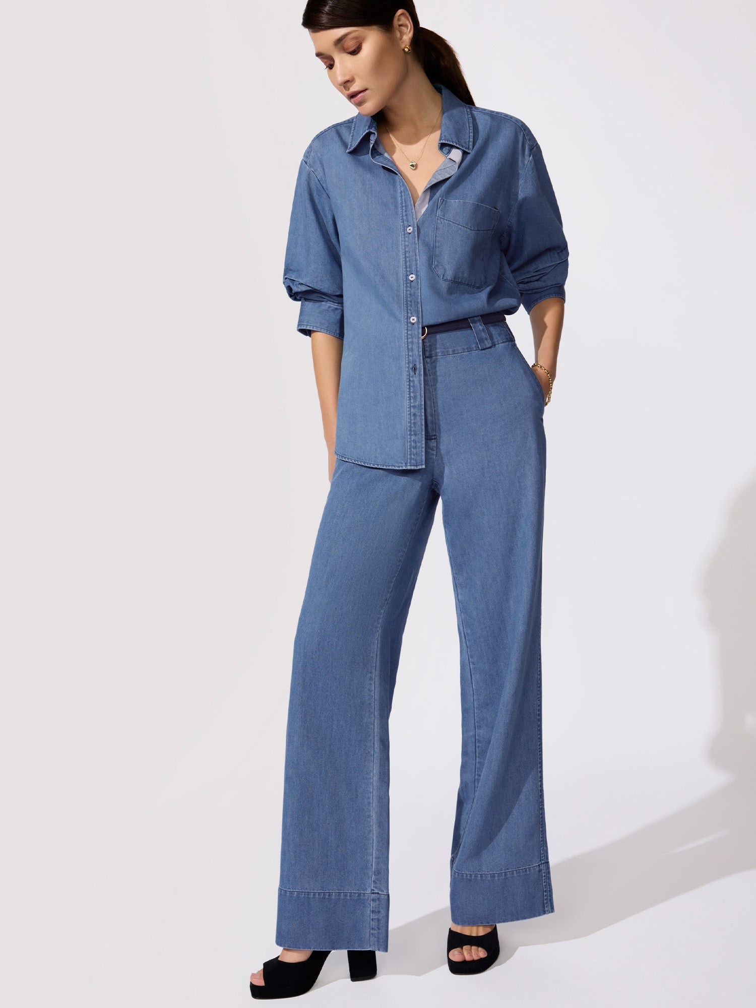 The Pia Denim Shirt – Tops | FormaLuxe