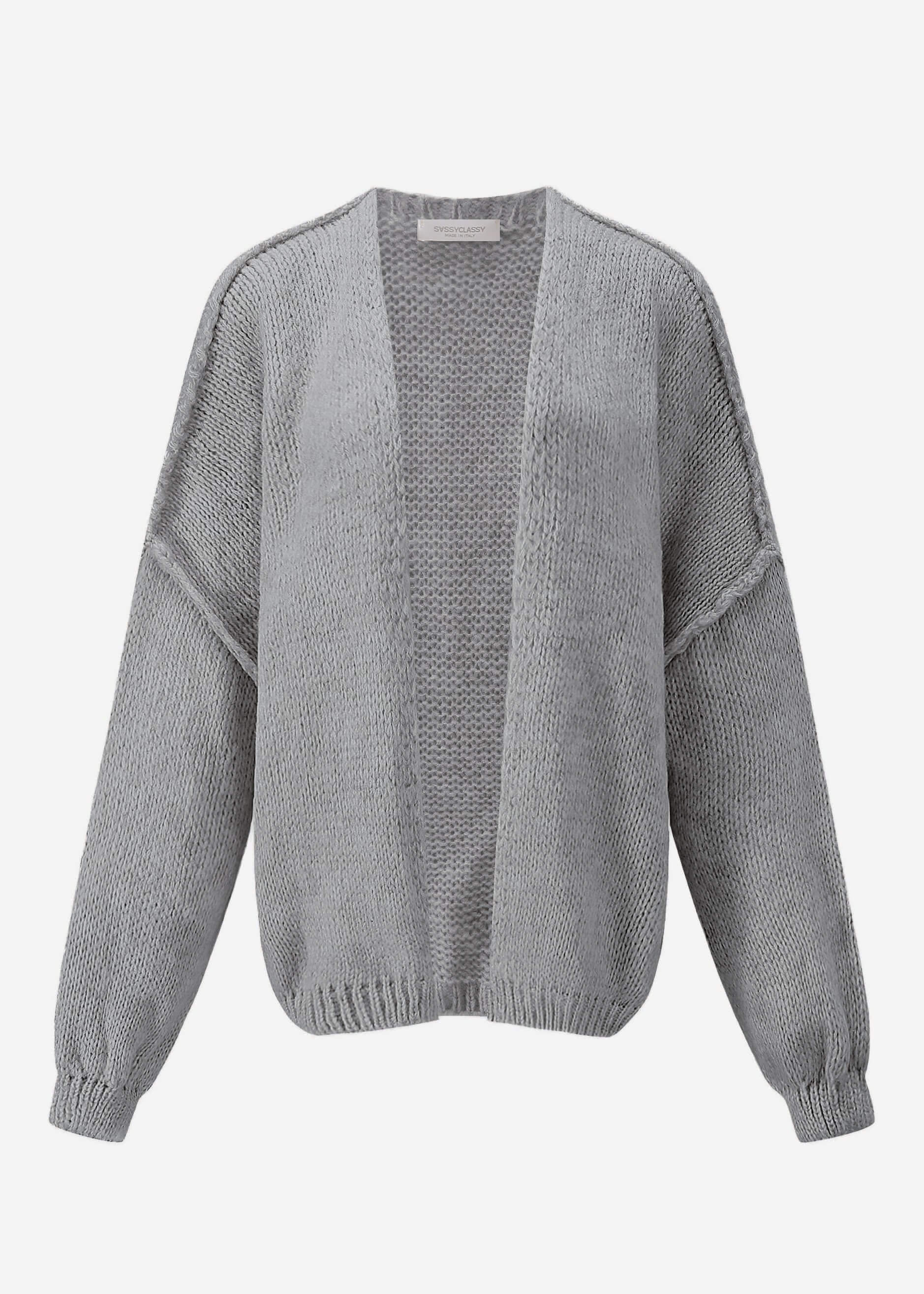 Lässiger Cardigan mit Außennähten - dunkelgrau – Bekleidung > Cardigans | FormaLuxe