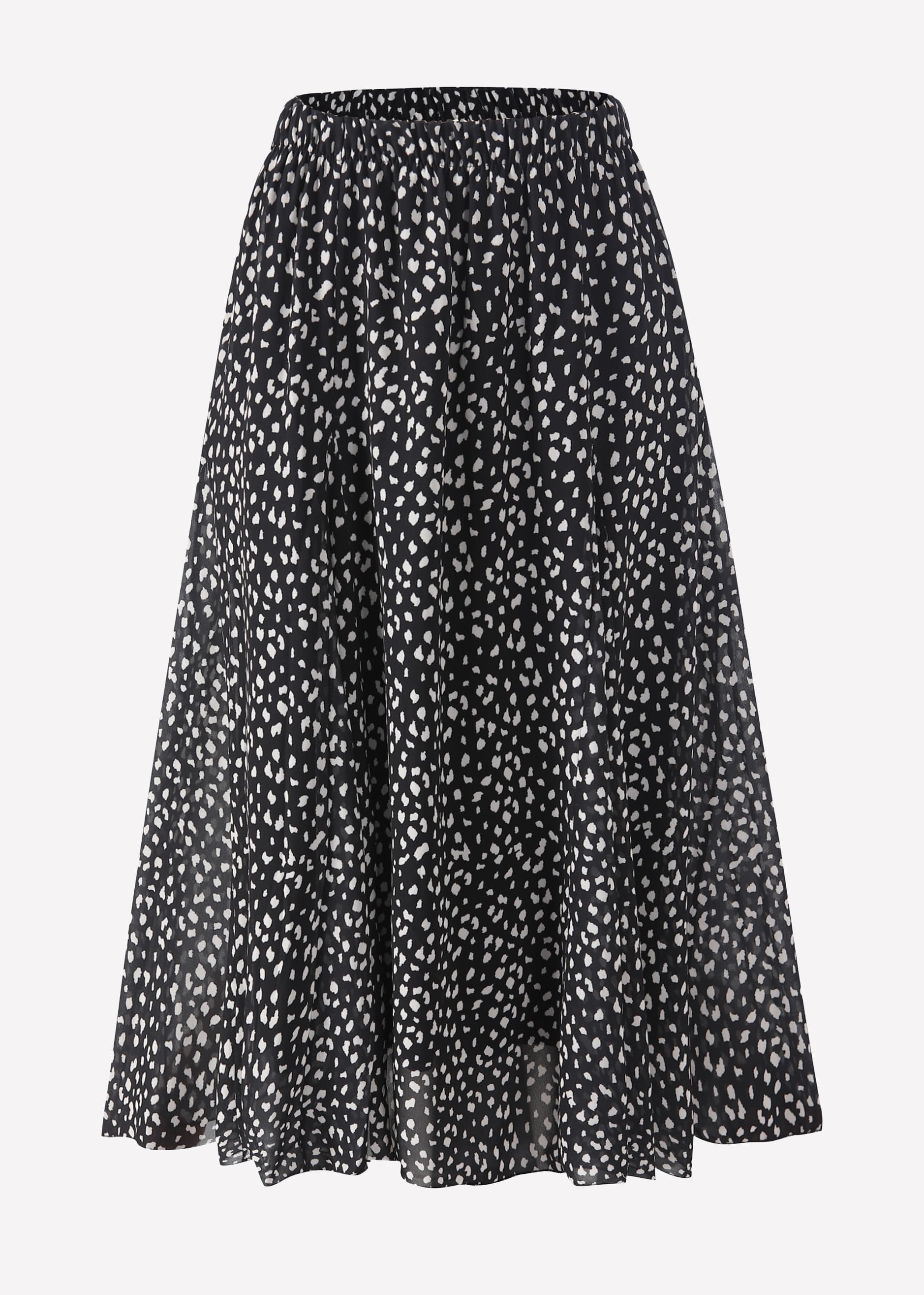 Langer Chiffon Rock mit Print - schwarz – Bekleidung > Röcke | FormaLuxe