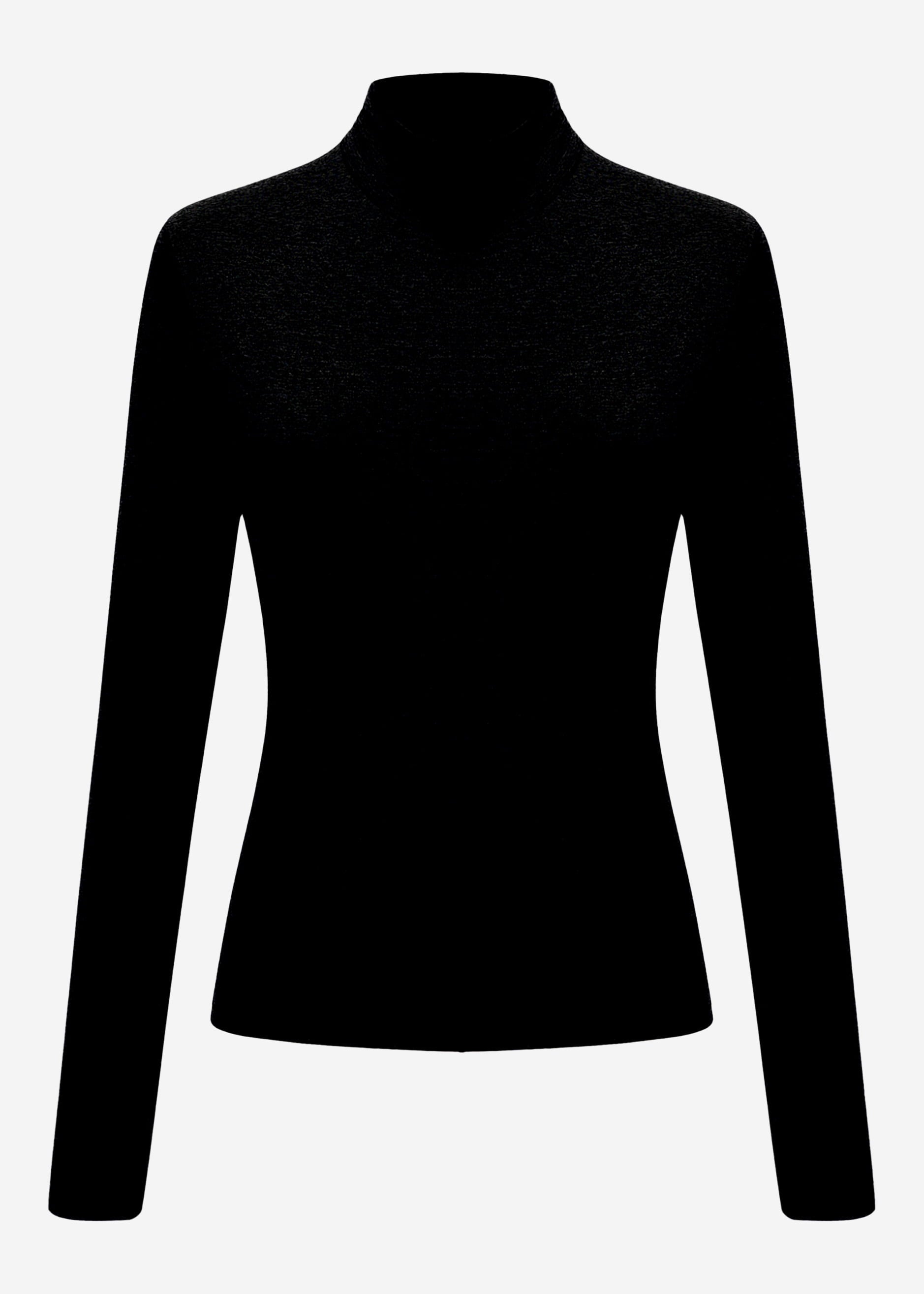 Langarm Shirt mit Rollkragen - schwarz – Bekleidung > Langarmshirts | FormaLuxe
