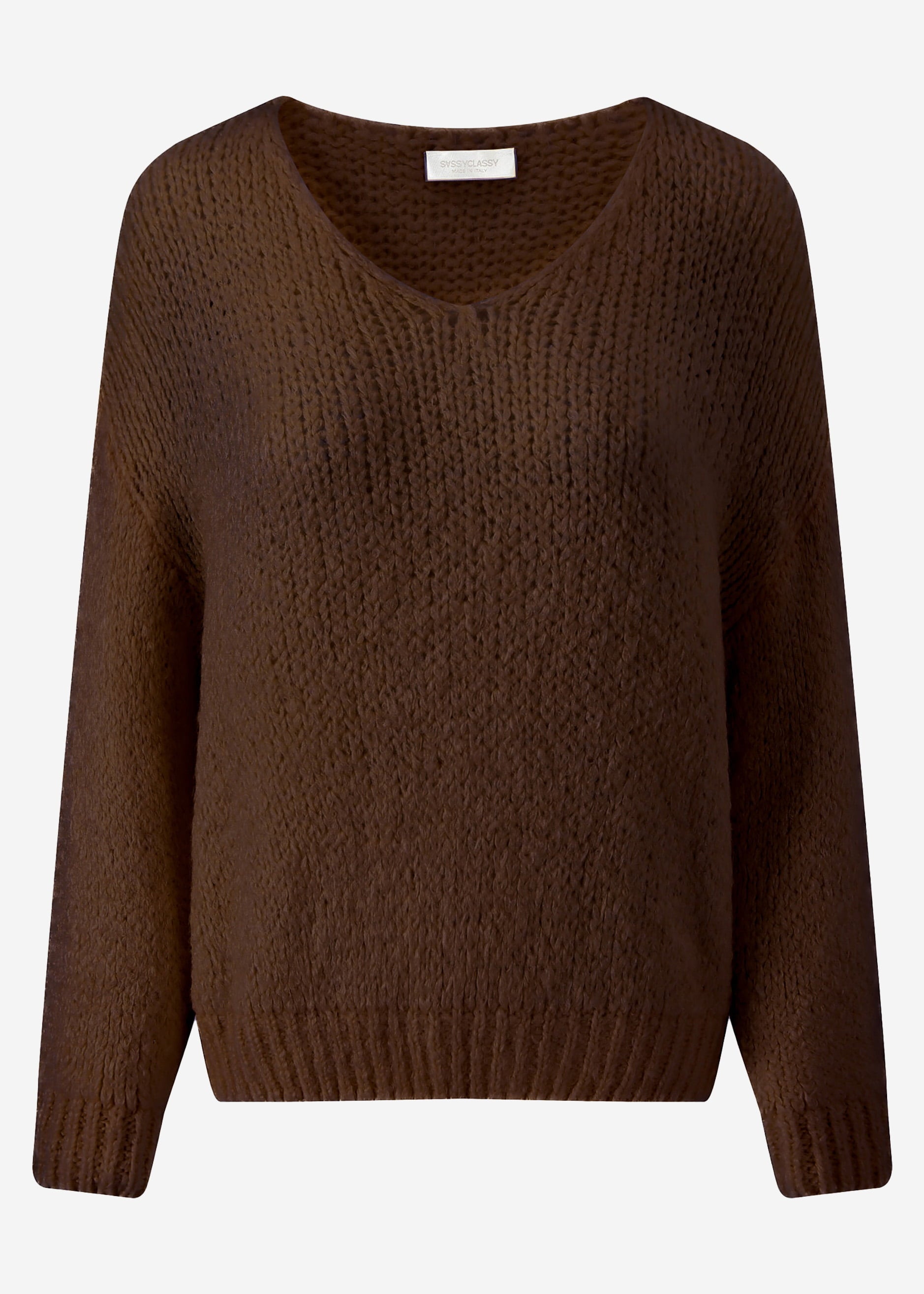 Oversize Pullover mit V-Ausschnitt - braun – Bekleidung > Pullover | FormaLuxe