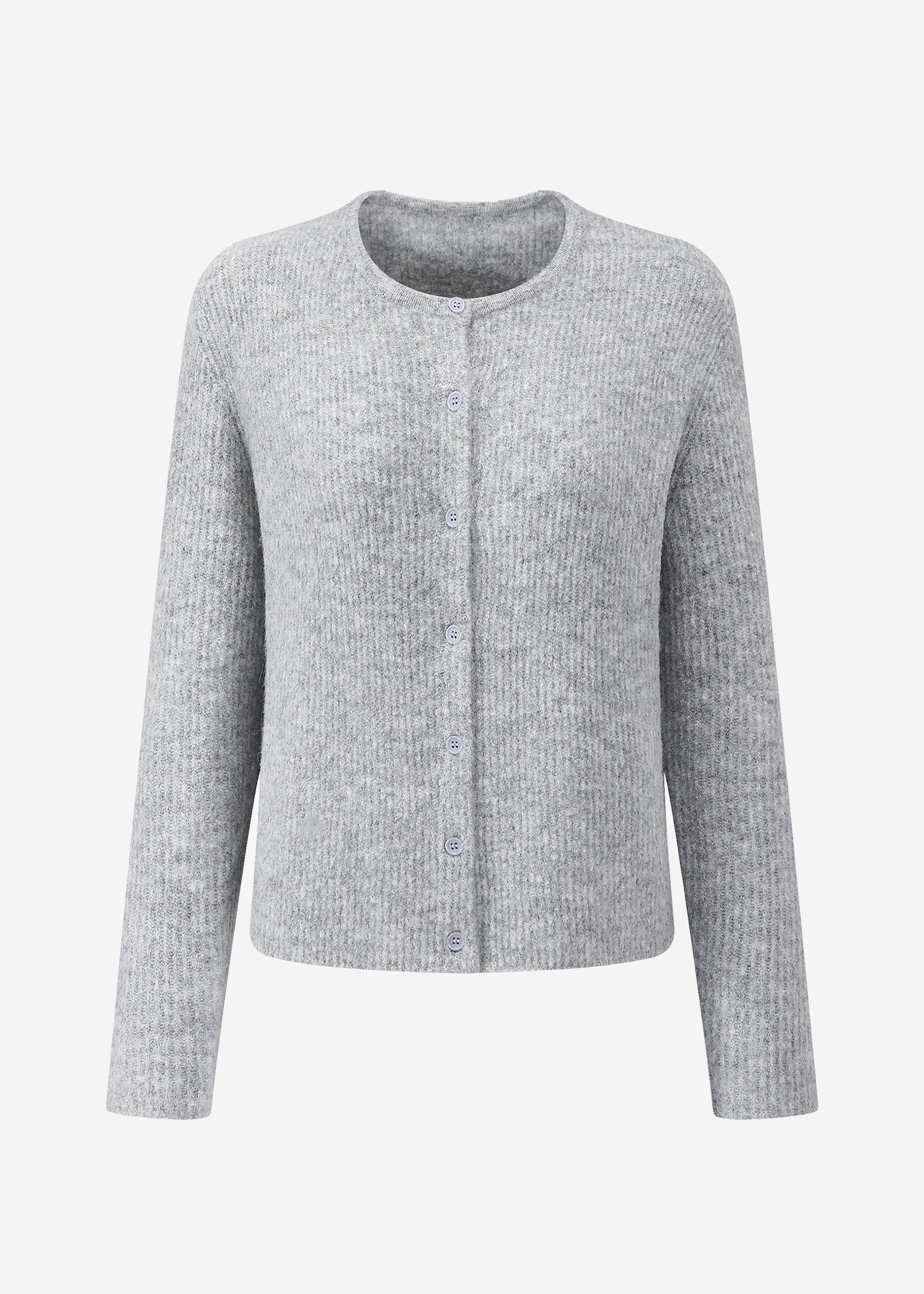 Cardigan mit Rippstruktur - hellgrau – Bekleidung > Cardigans | FormaLuxe