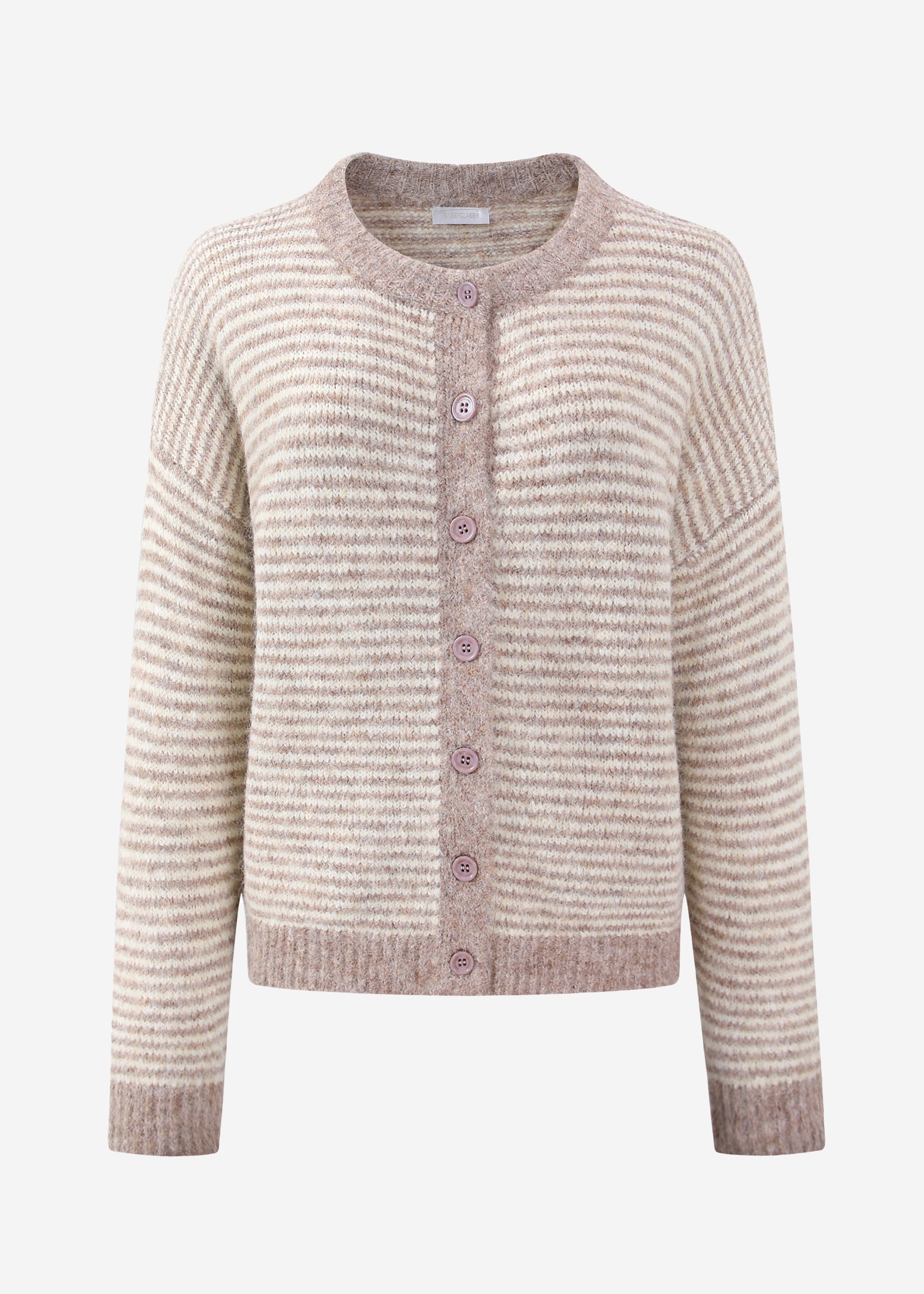 Gestreifter Cardigan - taupe – Bekleidung > Cardigans | FormaLuxe