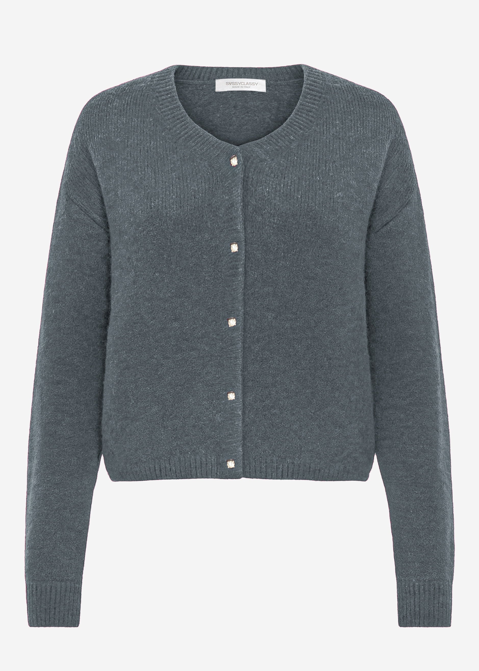 Weicher Strickcardigan mit Zierknöpfen - grau – Bekleidung > Cardigans | FormaLuxe