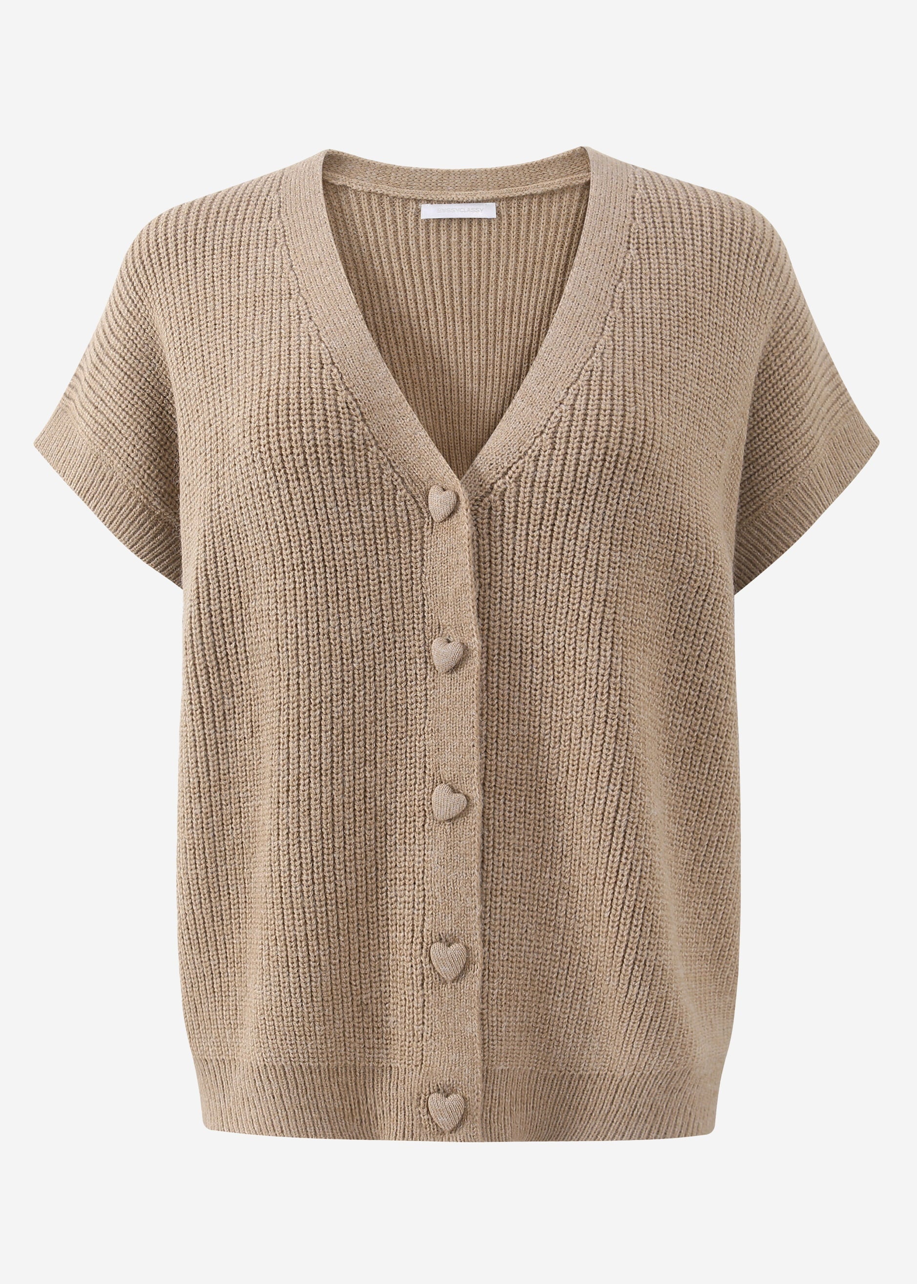 Strickweste mit Herzknöpfen - taupe – Bekleidung > Cardigans > Weste | FormaLuxe
