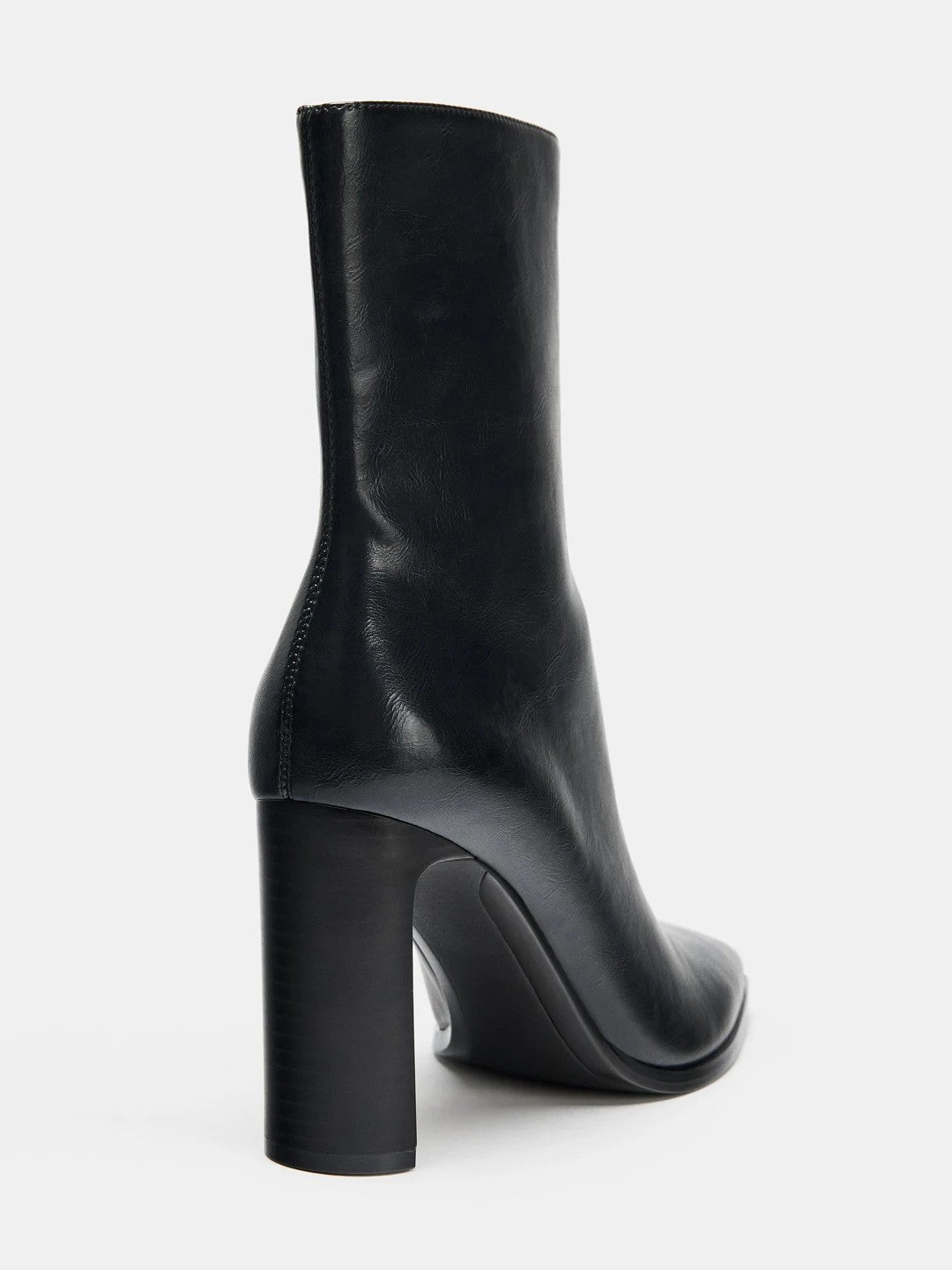 Belfast | Bottines noires à bout carré en similicuir | – Belfast | Bottines à talons pointus | FormaLuxe