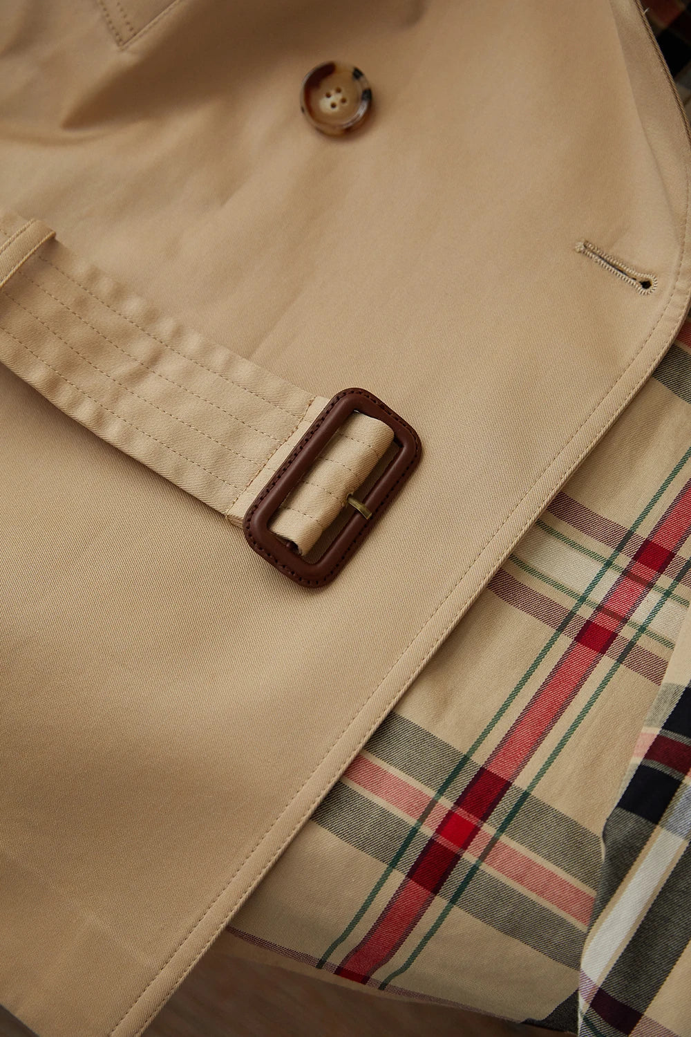 Letifen | Trench-coat croisé ceinturé Kaki | FormaLuxe