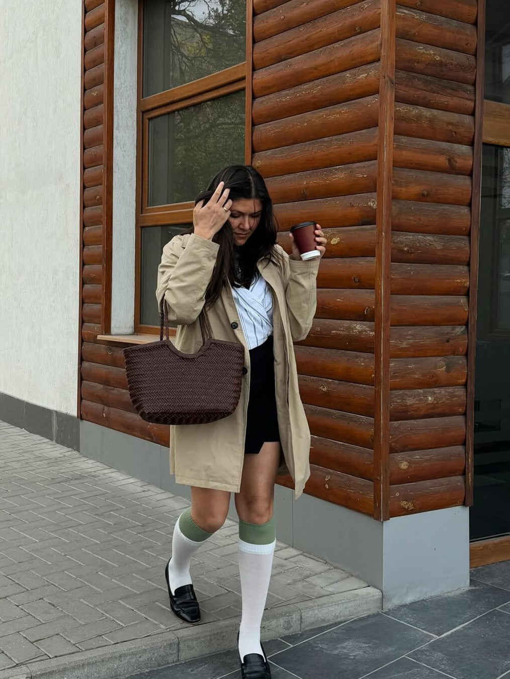 April | Woven Oversized Tote Bag Dark Brown | FormaLuxe