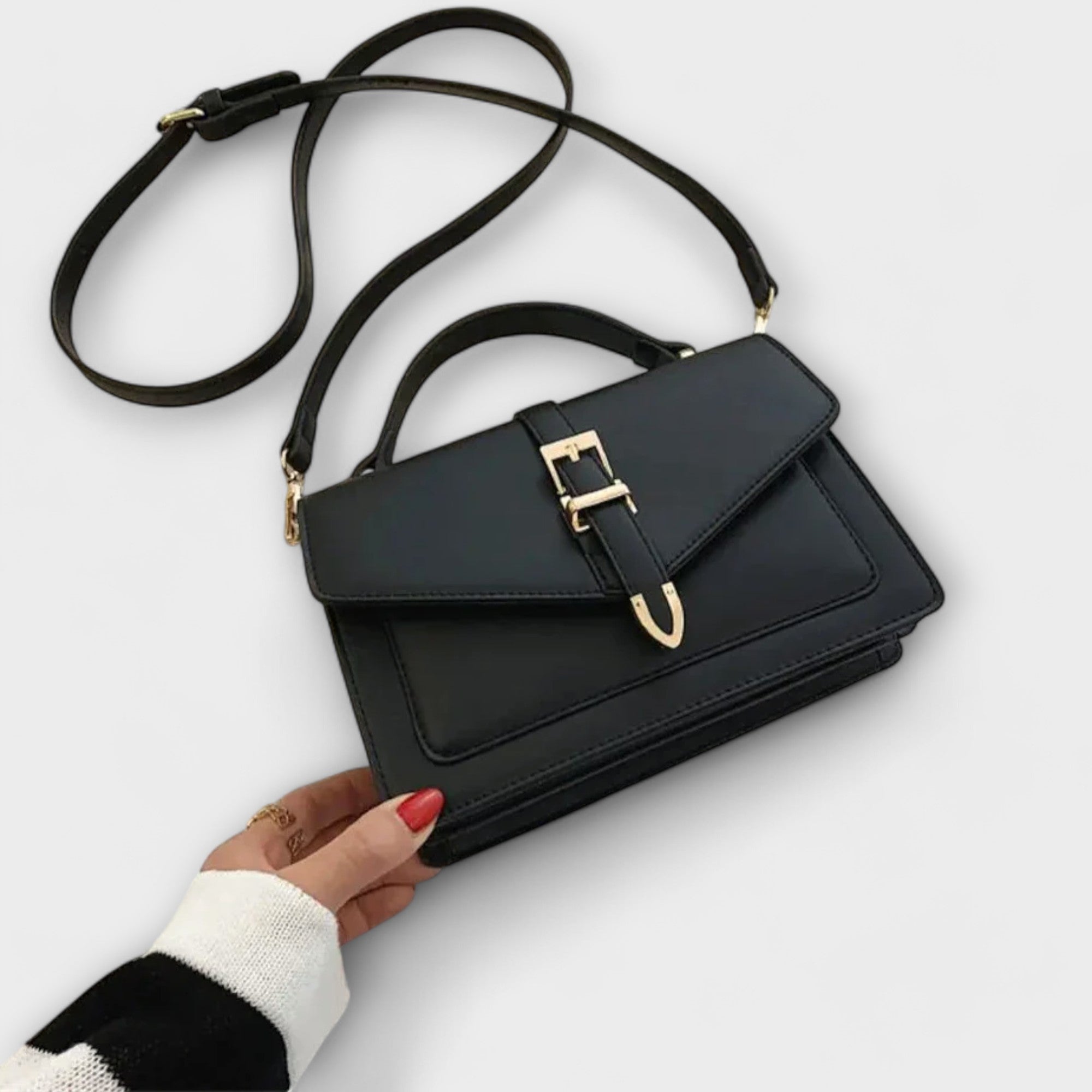 Luniva – Klassische Schultertasche Schwarz | FormaLuxe