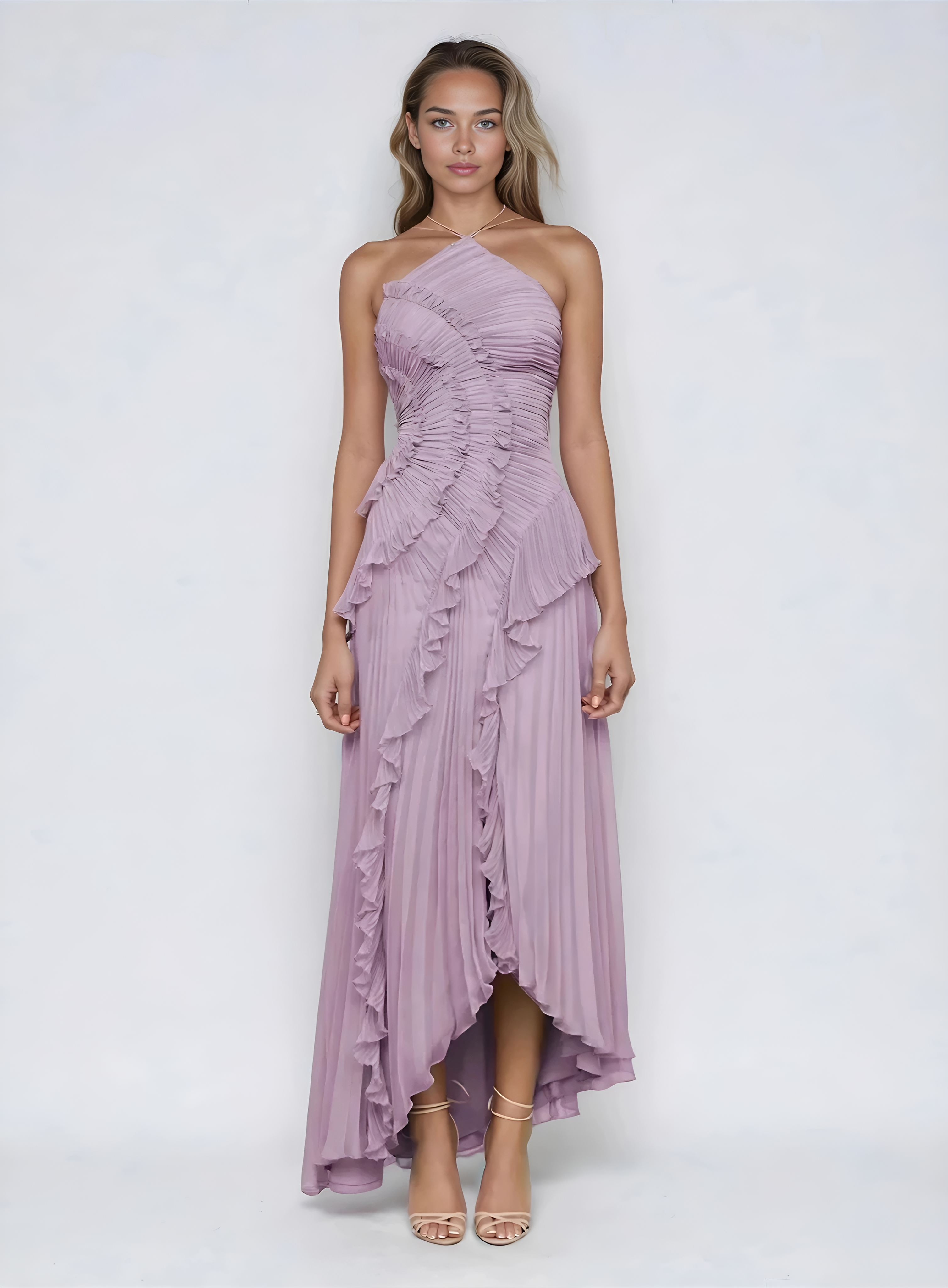 Eva Volant-Kleid Lavendel | FormaLuxe
