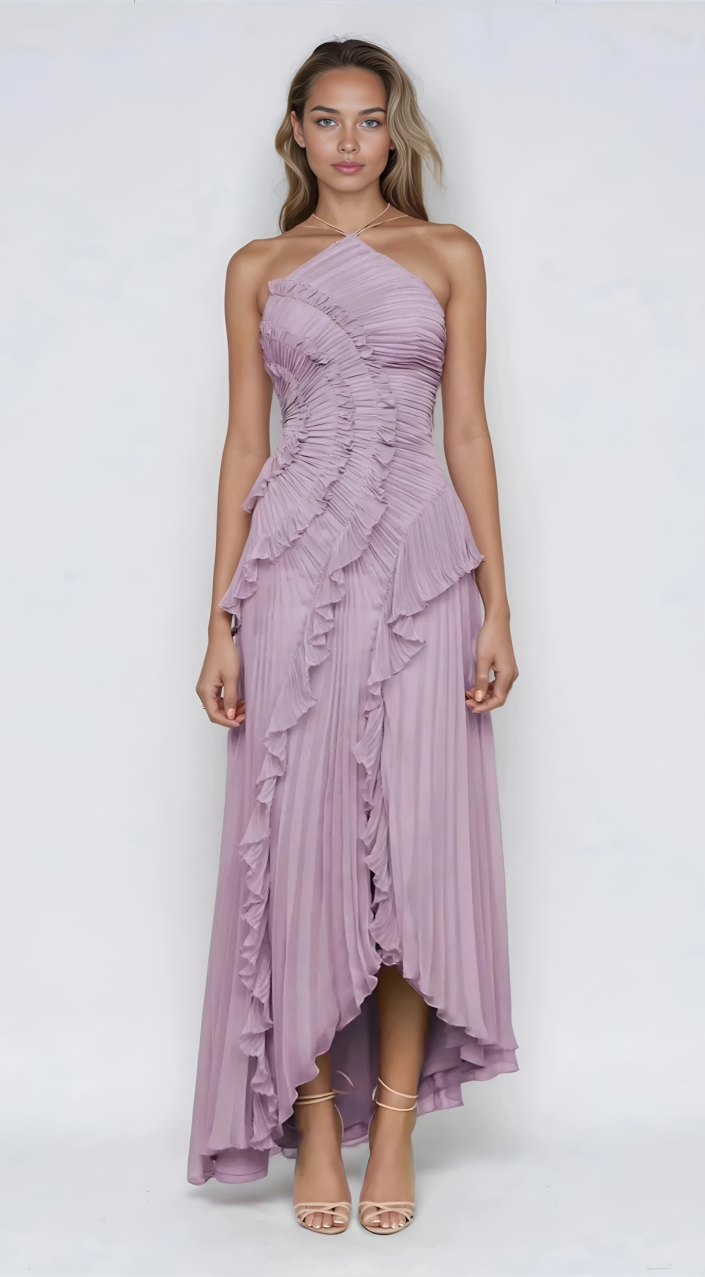 Eva Volant-Kleid Lavendel | FormaLuxe
