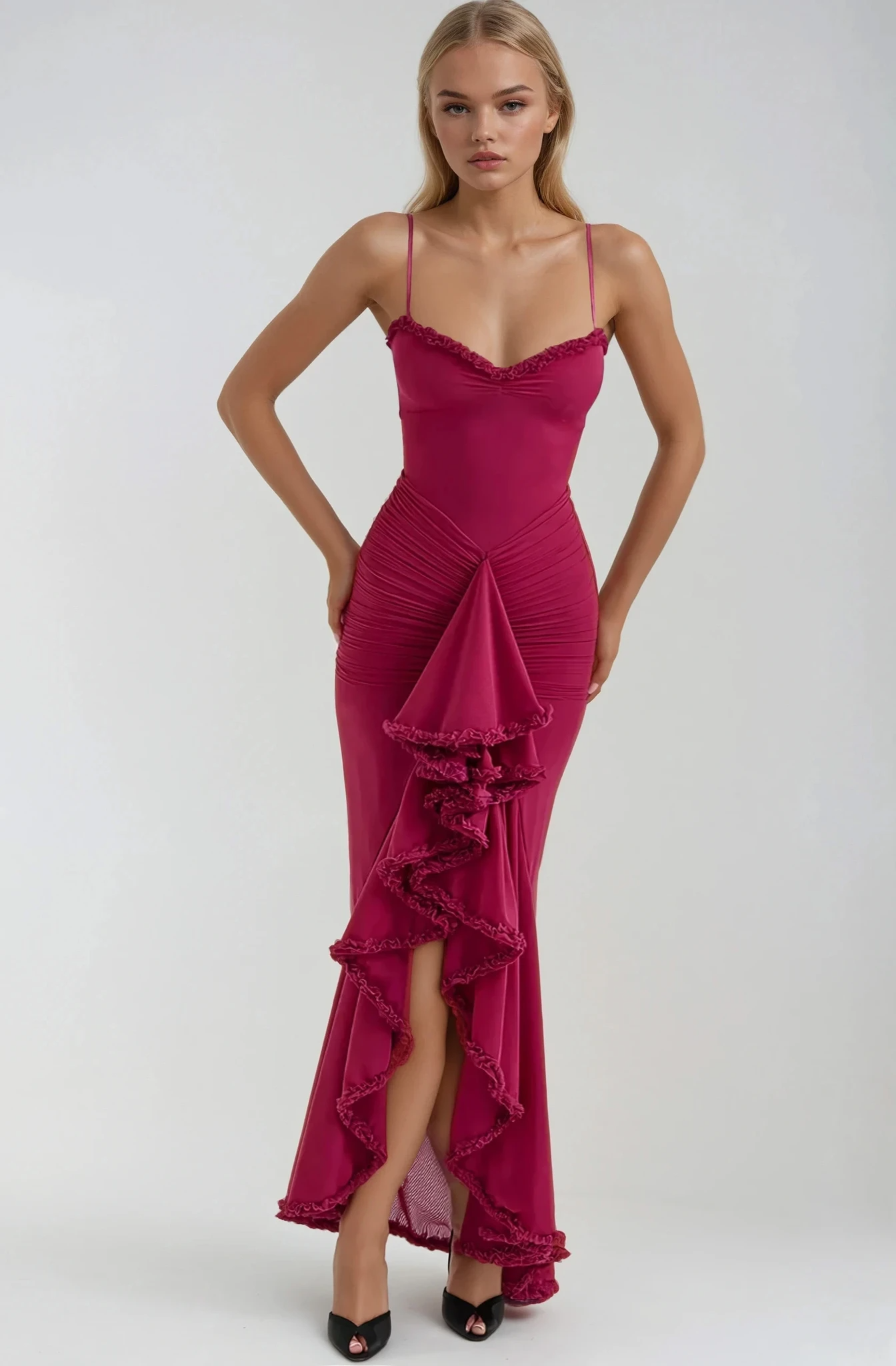 Ruby | Bezauberndes Rüschenkleid Yellow | FormaLuxe