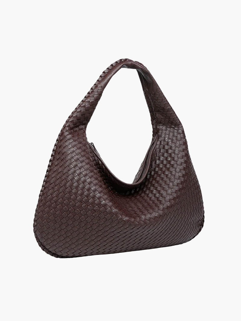 Curlew | Woven Large Shoulder Bag Black | FormaLuxe
