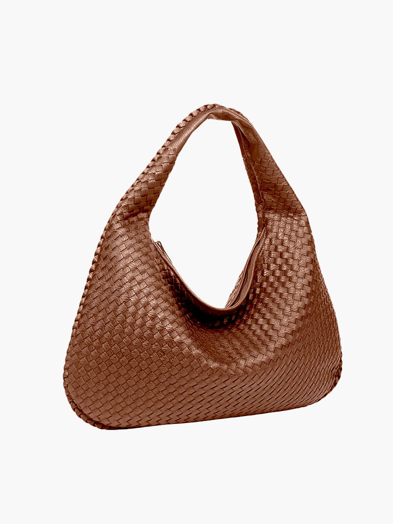 Curlew | Woven Large Shoulder Bag Black | FormaLuxe