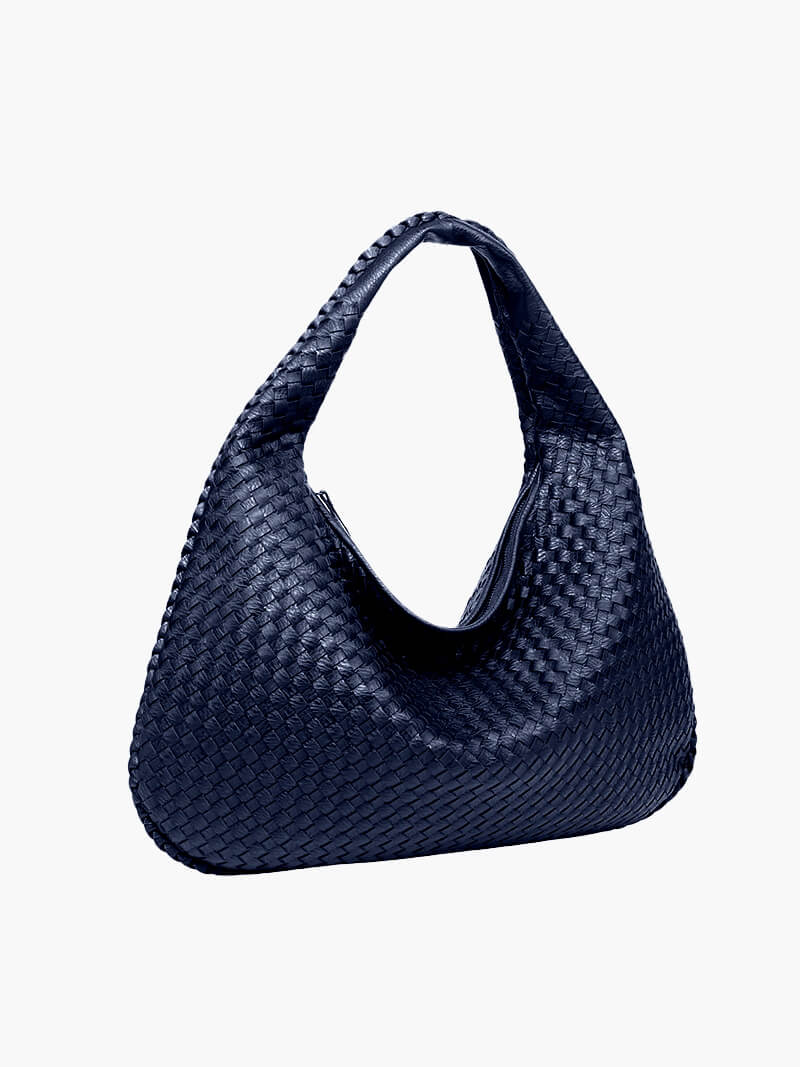Curlew | Woven Large Shoulder Bag Black | FormaLuxe
