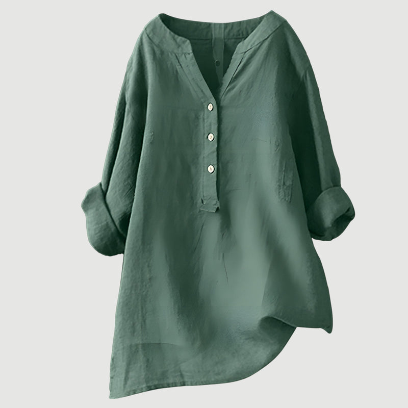 Zarina - Bequeme Leinenbluse Gelb | FormaLuxe