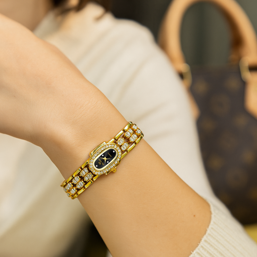 Welier Veloura Damenuhr Gold mit weißem Ziffernblatt | FormaLuxe