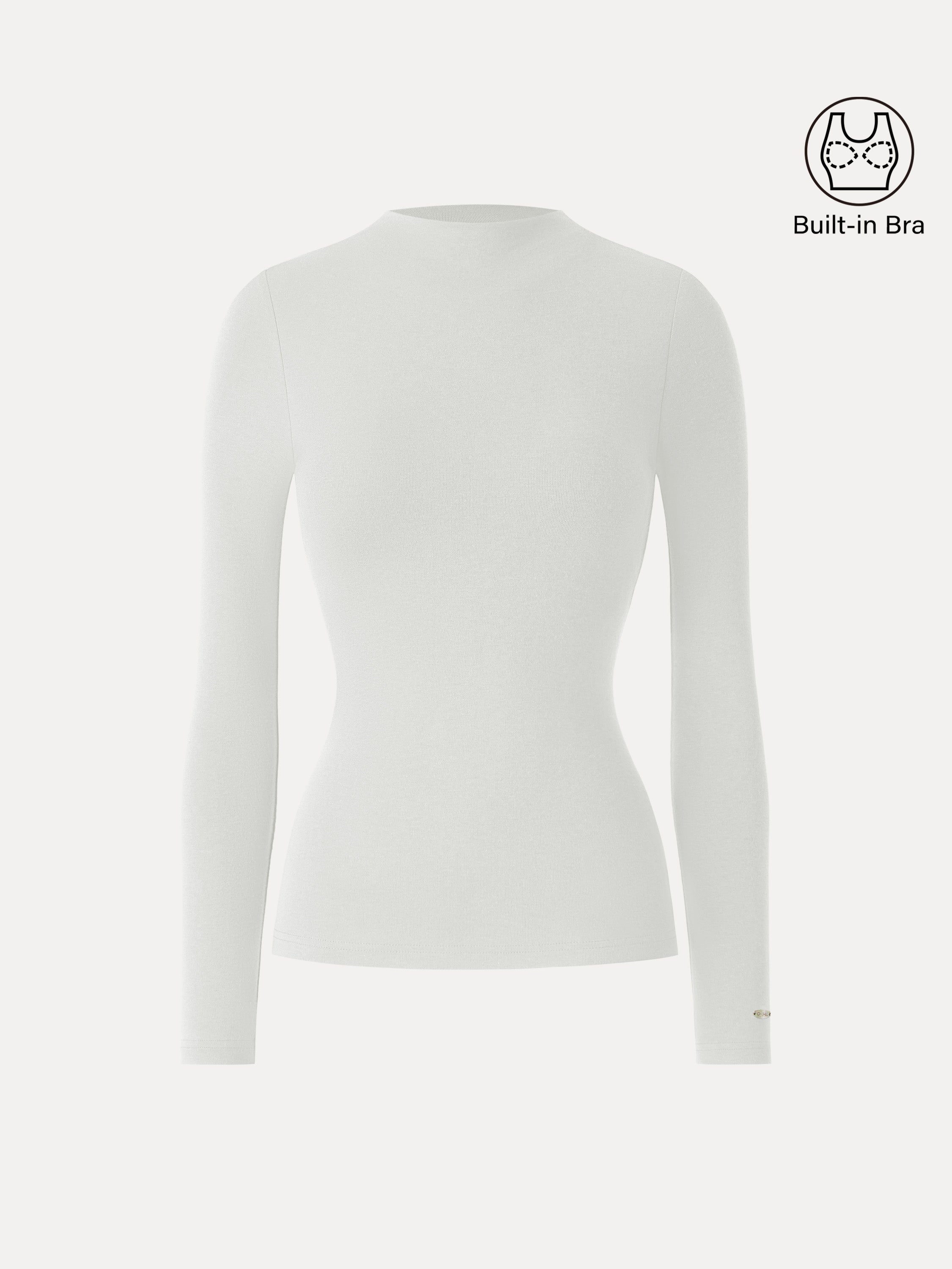 LiteWarm Mockneck Long Sleeve Brami Forest Night – Women > Tops > Bra Tops | FormaLuxe