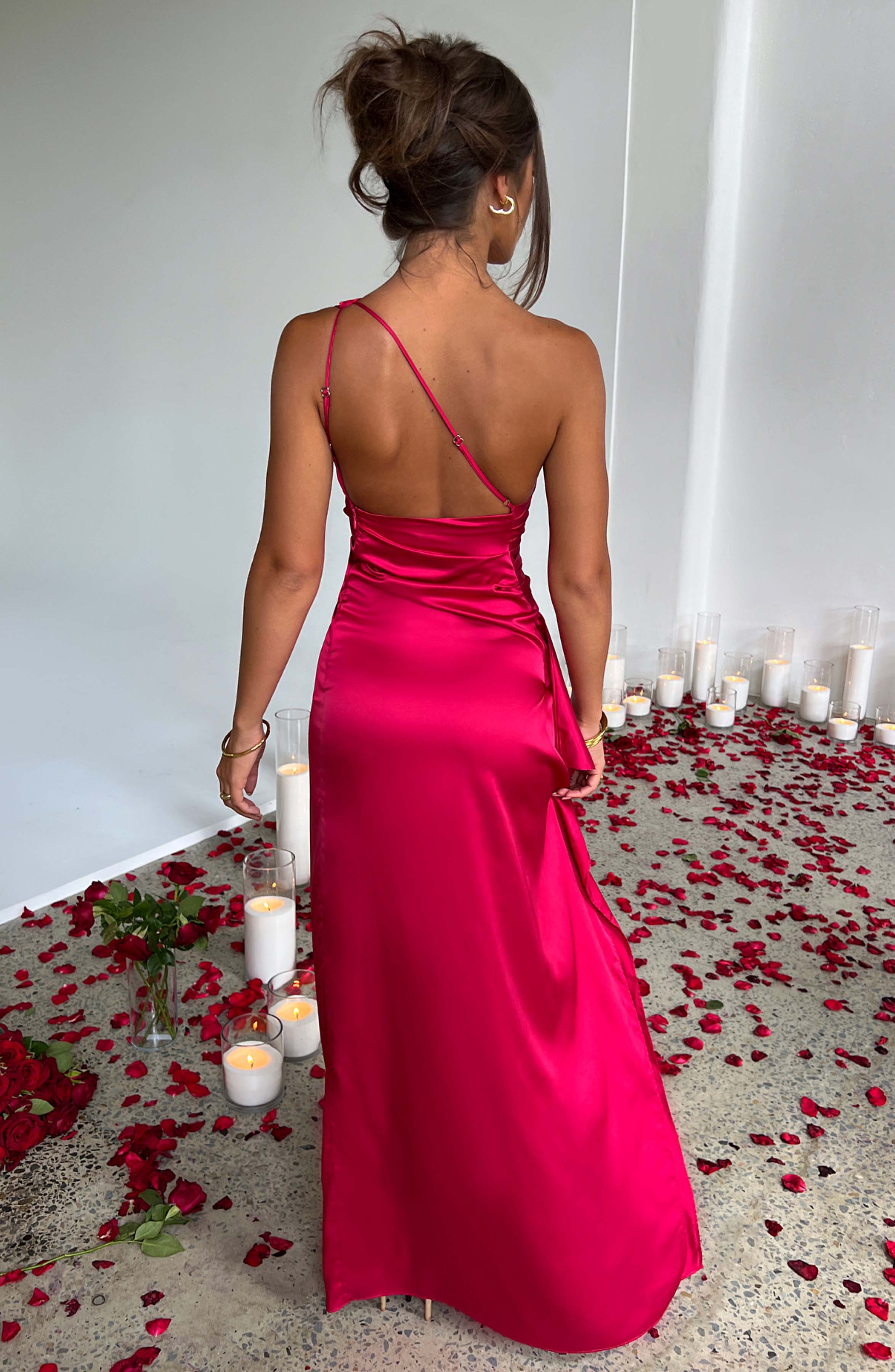 Skye | Ein-Schulter-Maxikleid Champagne | FormaLuxe