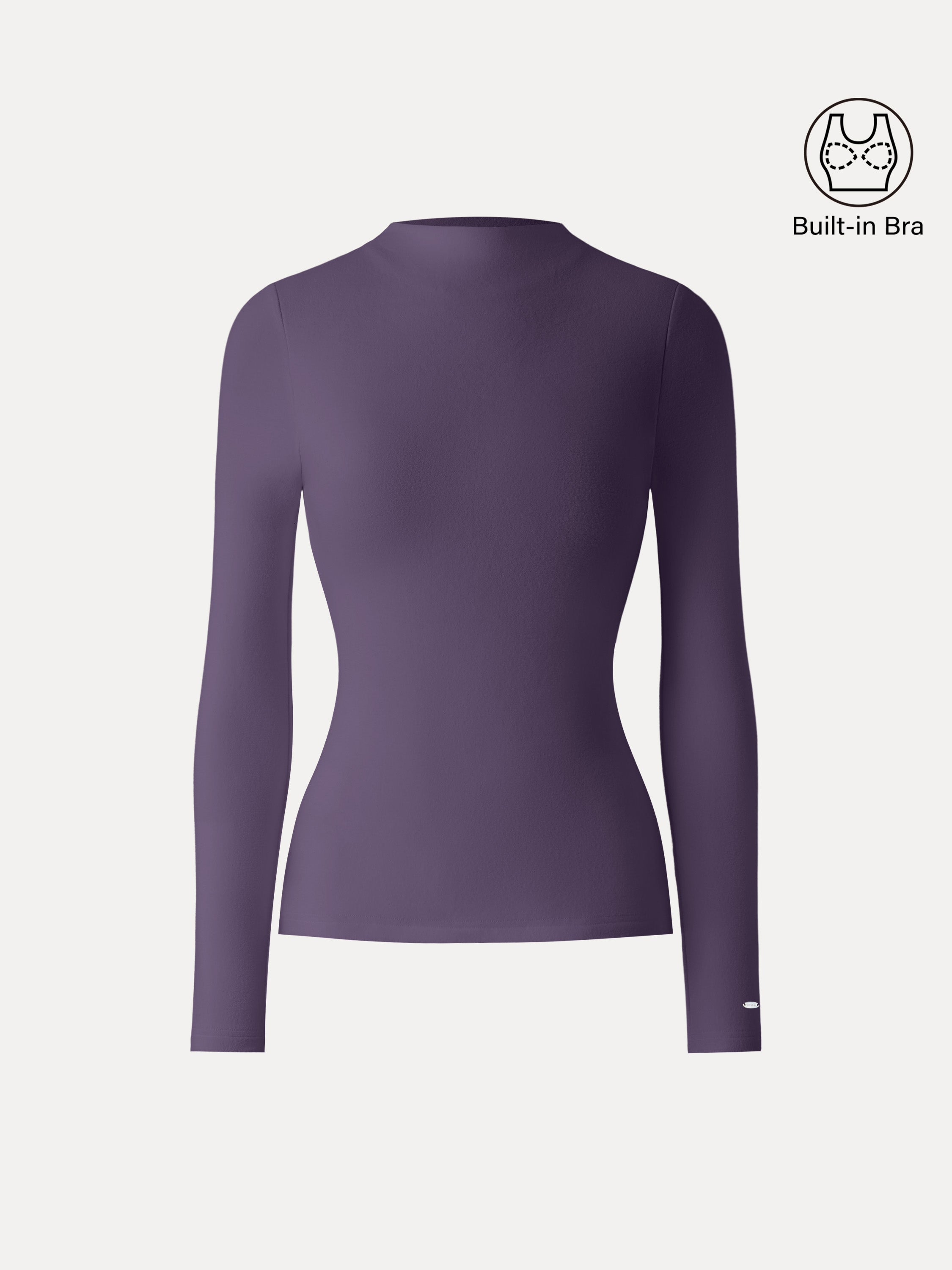 MaxWarm Brushed Mockneck Long Sleeve Brami White – Women > Tops > Bra Tops | FormaLuxe