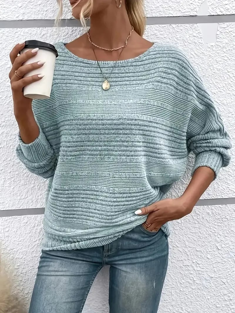Leichter Strickpullover mit lockerem Schnitt – Sage Mist Blau | FormaLuxe