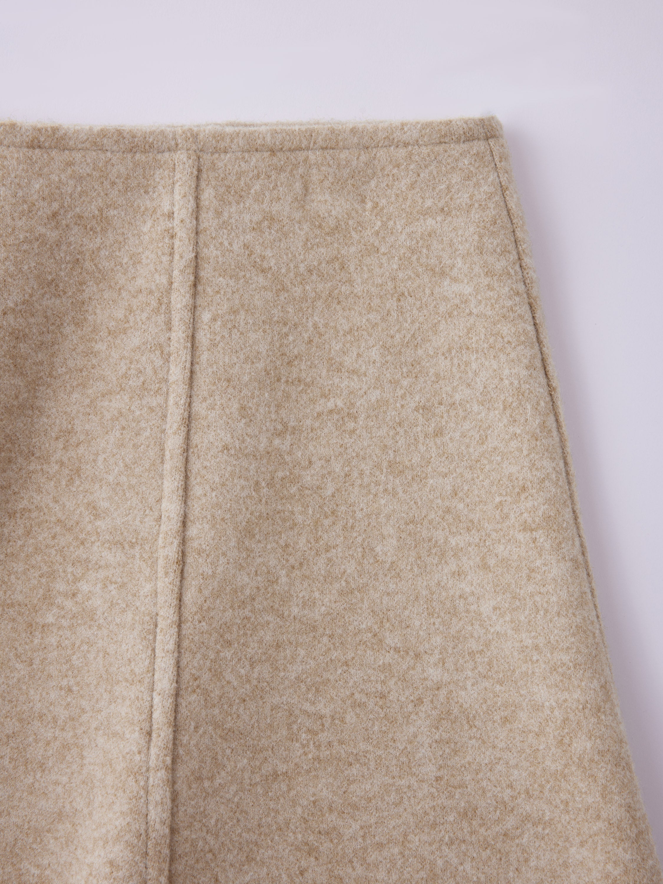 High Waisted Flare Hem Mini Skirt Heather Oatmeal – Women > Bottoms > Skirts | FormaLuxe