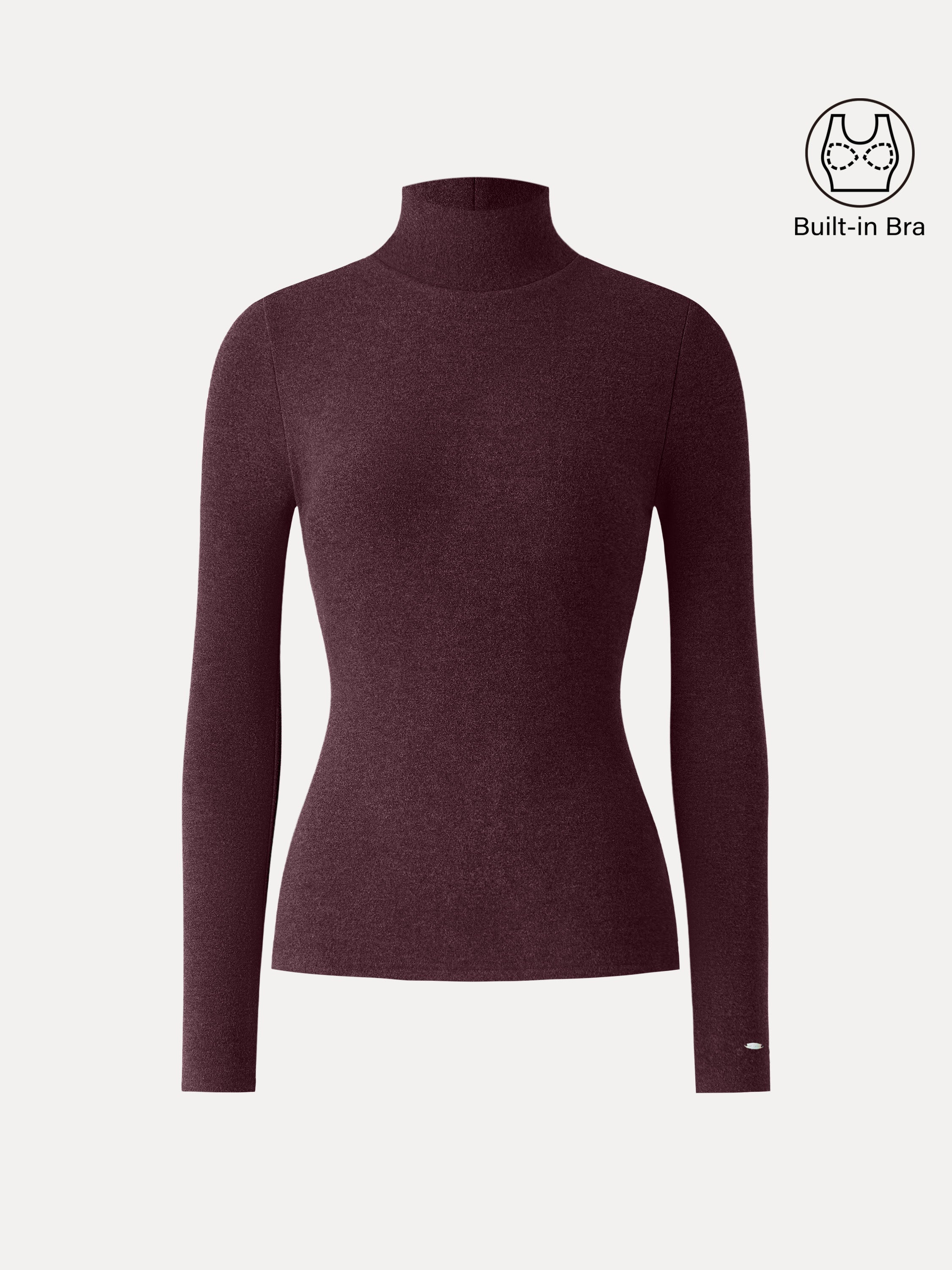 MaxWarm Turtleneck Long Sleeve Brami Heather Black – Women > Tops > Bra Tops | FormaLuxe