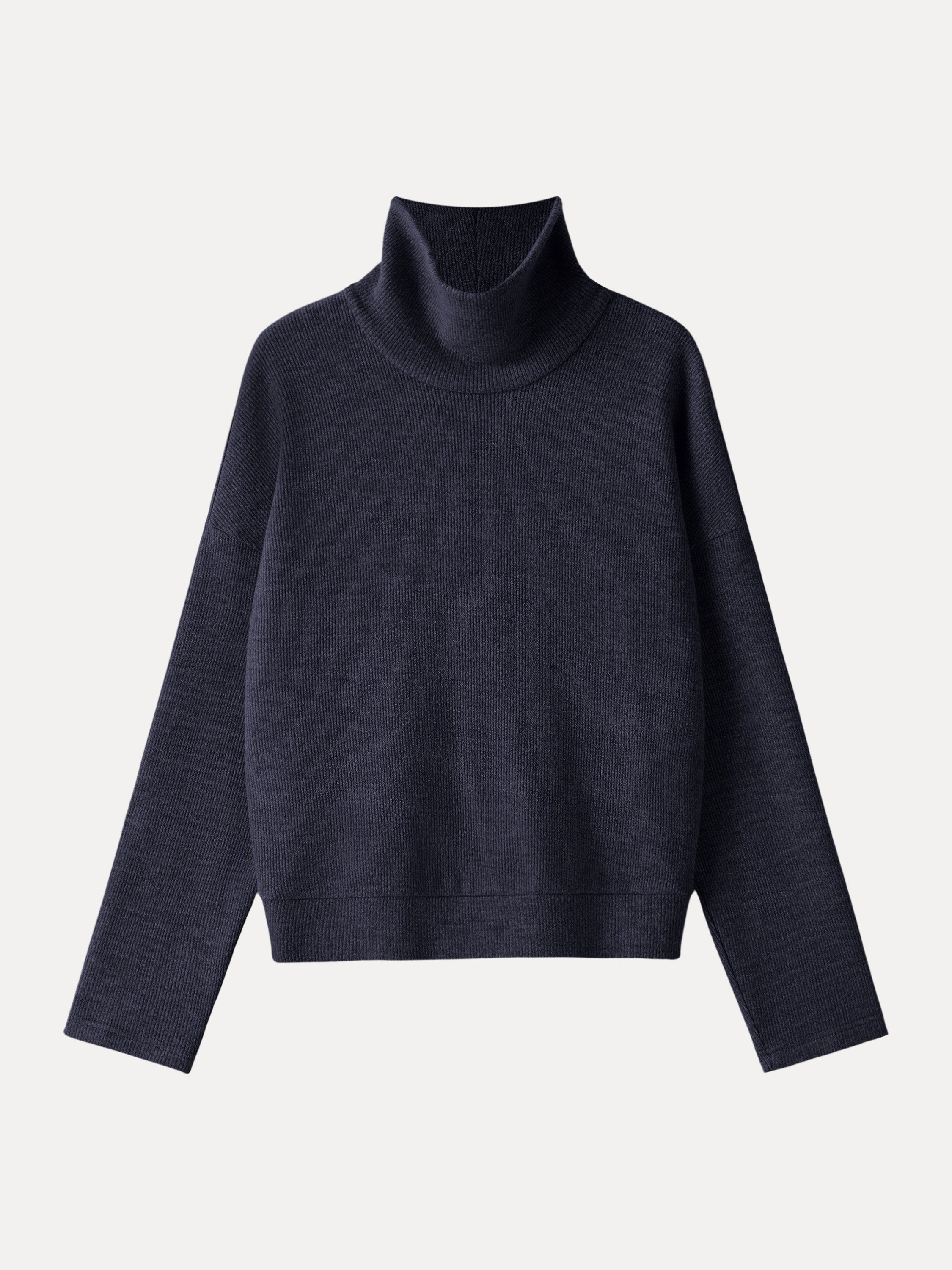 Turtleneck Relaxed Fit Long Sleeve Top Black Chocolate – Women > Tops > Shirts&Tops | FormaLuxe