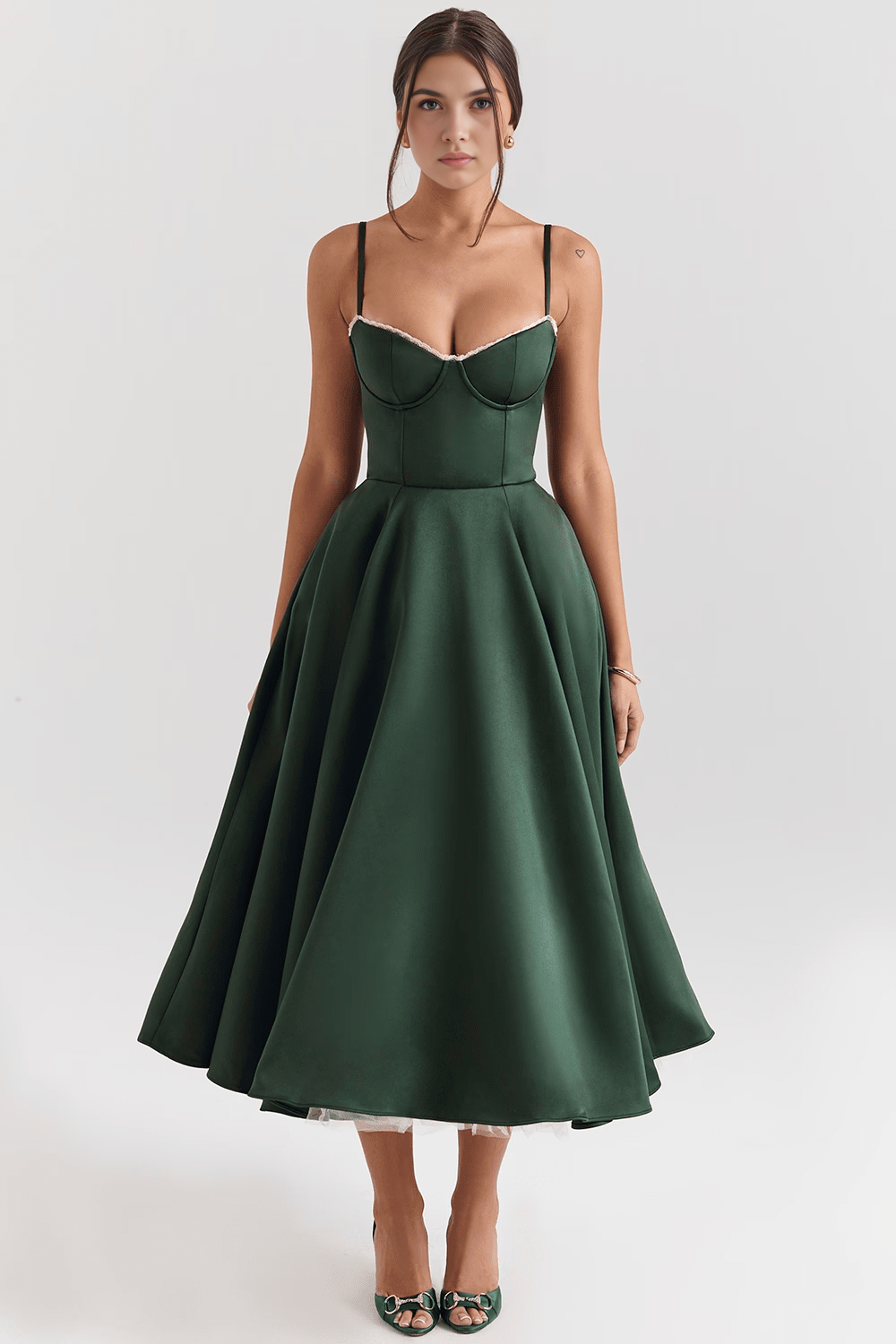 Cloe Midikleid – Waldgrün