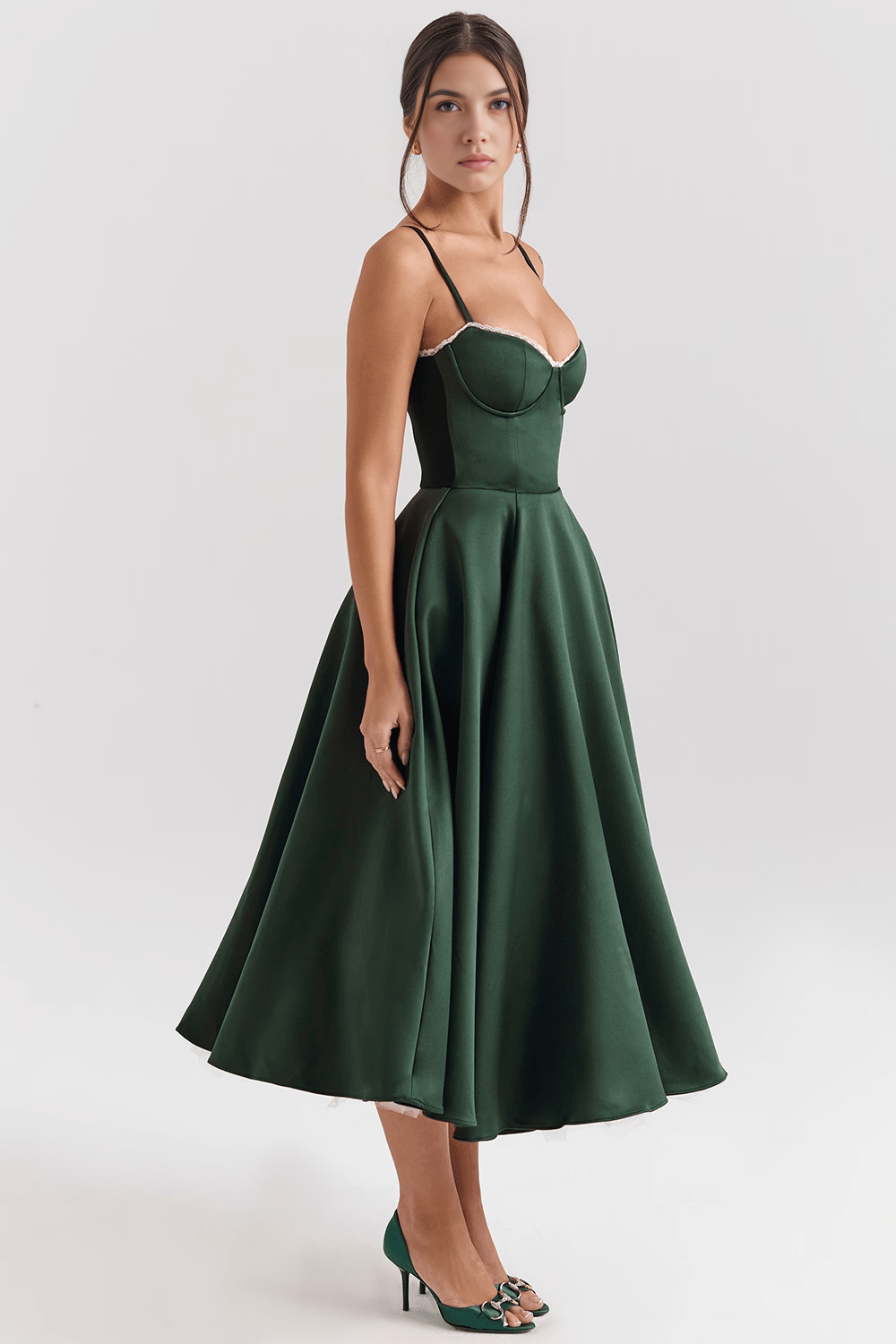 Cloe Midikleid – Waldgrün