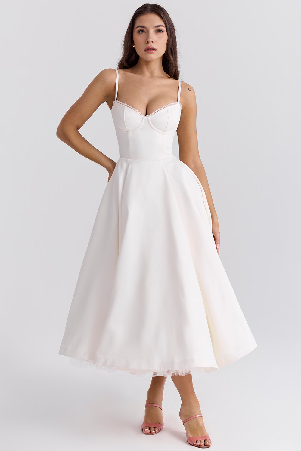 Cloe Midikleid – Weiß