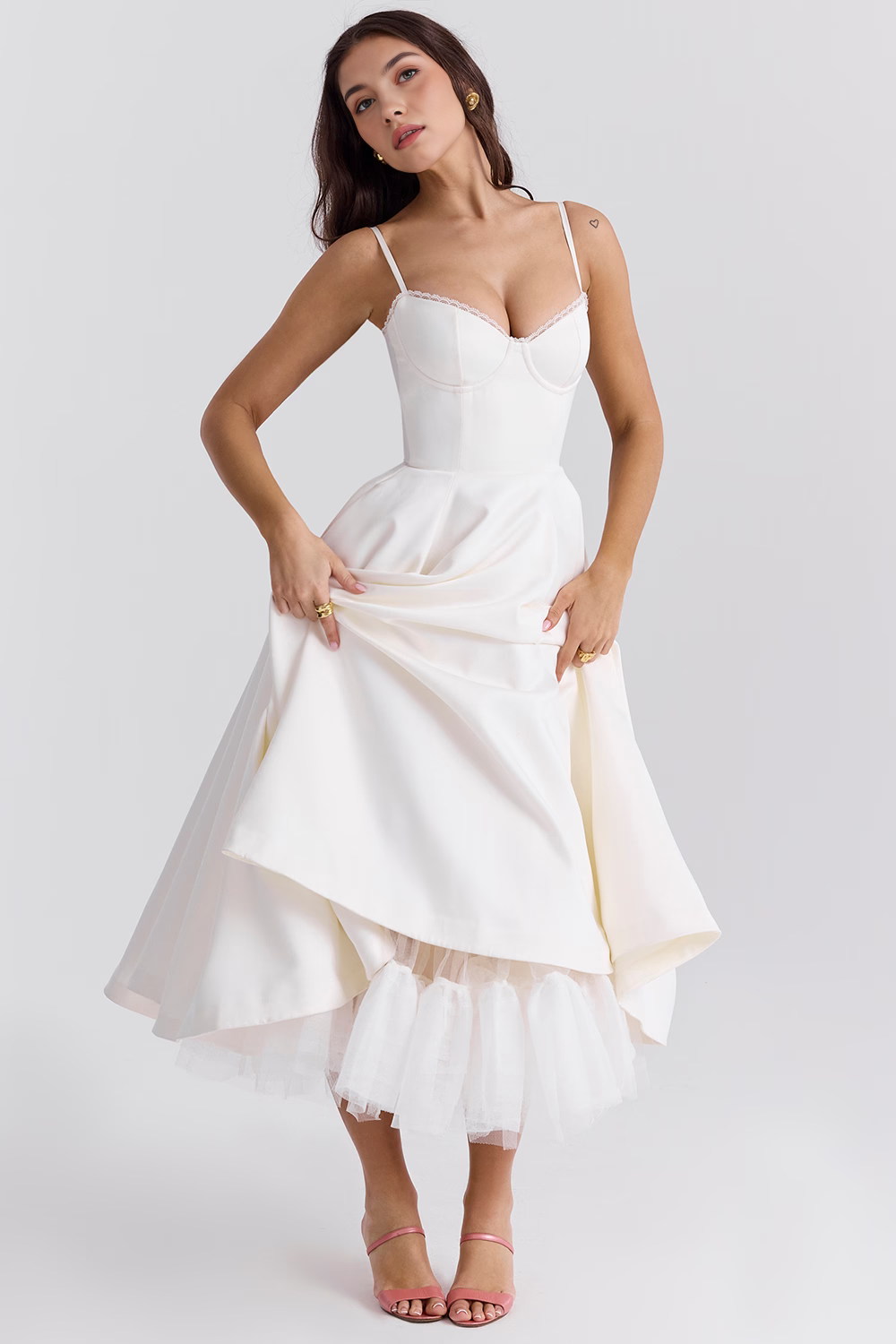 Cloe Midikleid – Weiß