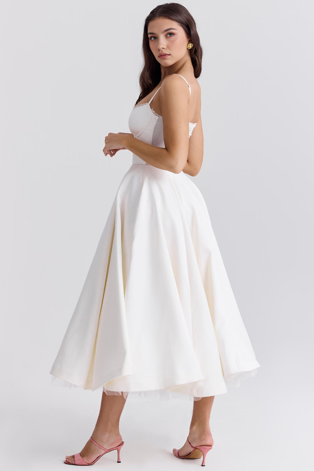 Cloe Midikleid – Weiß