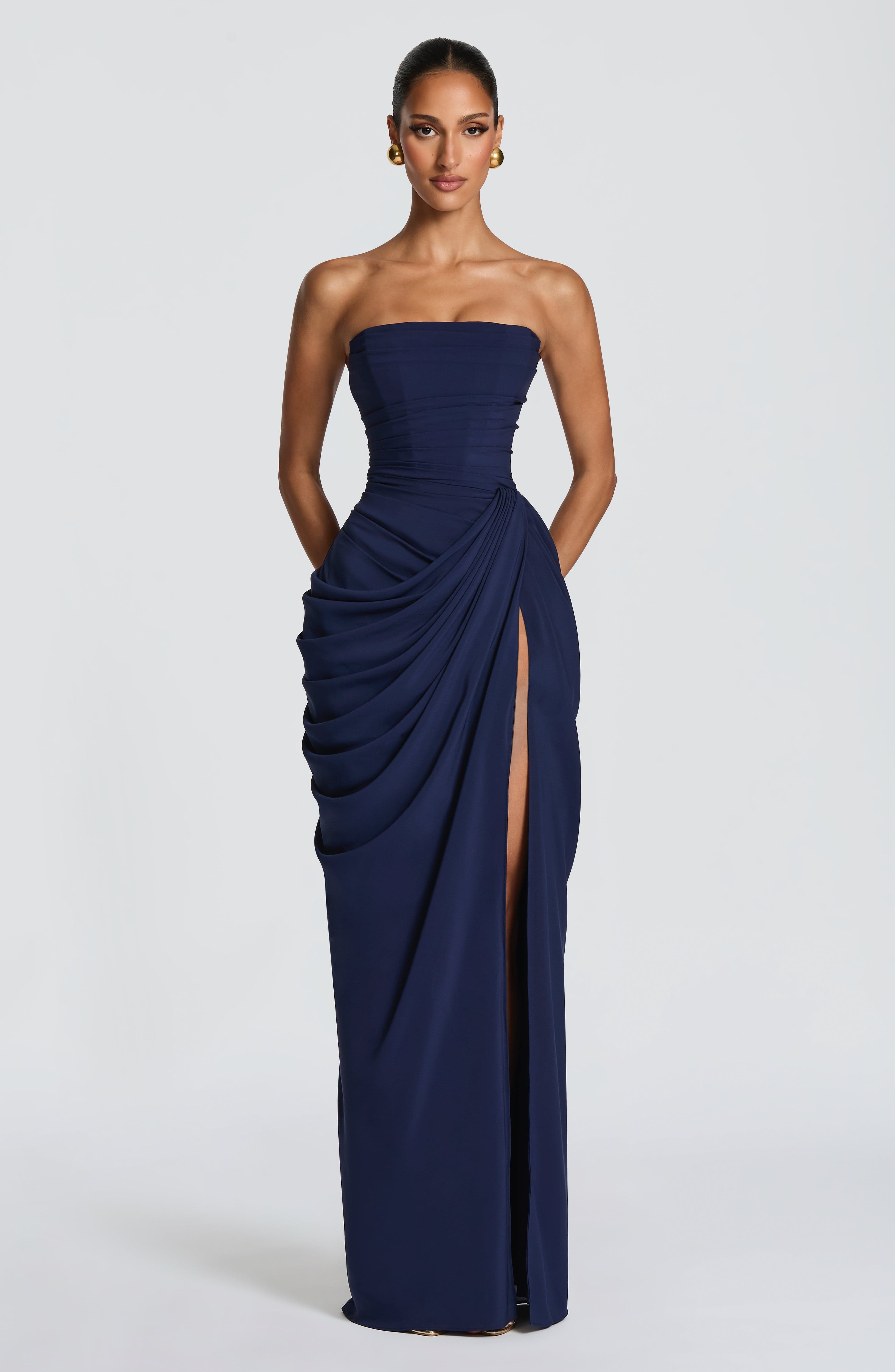 Lonz Maxi kleid Marineblau – Dress | FormaLuxe