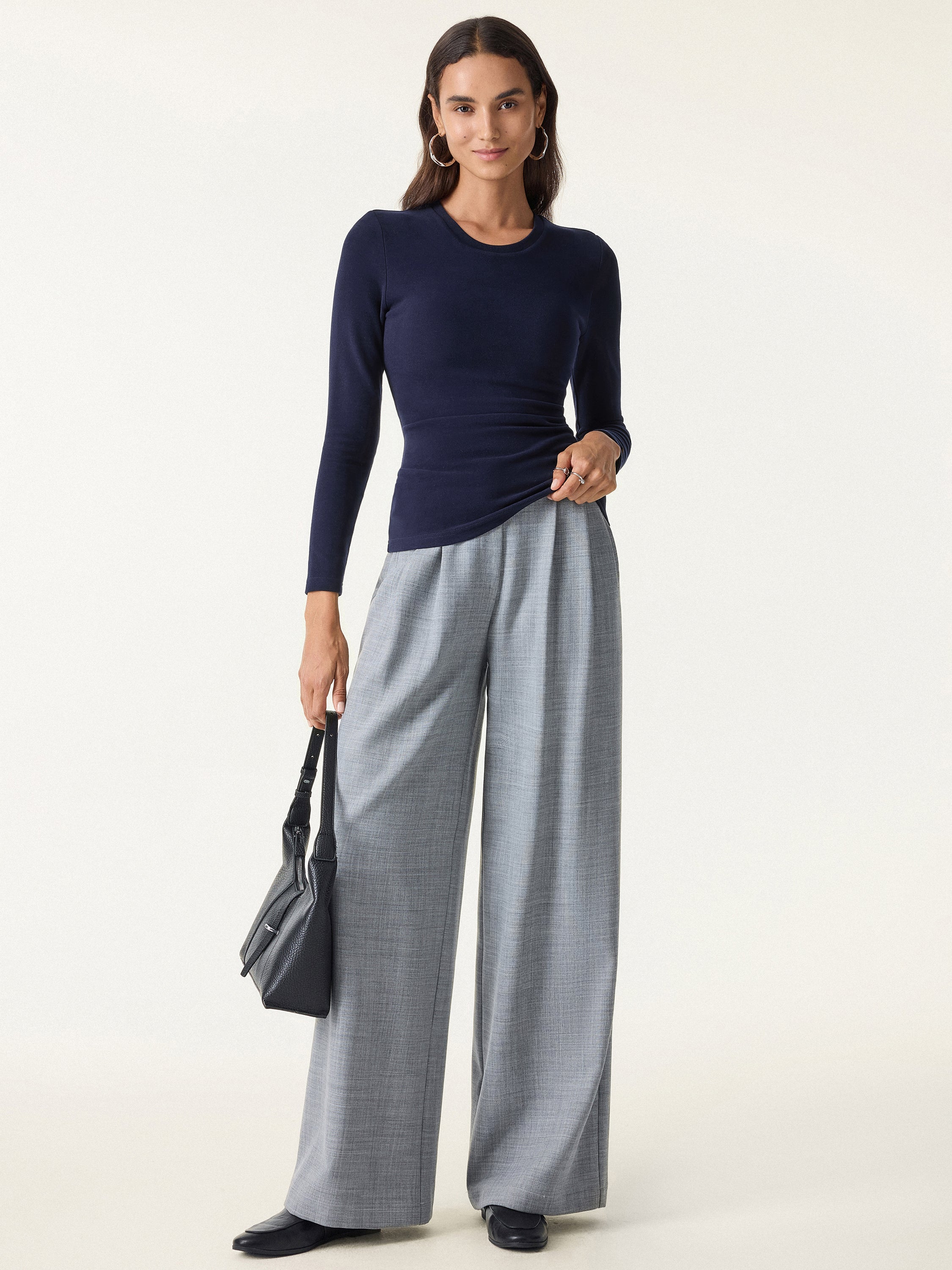 MaxWarm Crewneck Long Sleeve Brami Smoky Navy – Women > Tops > Bra Tops | FormaLuxe