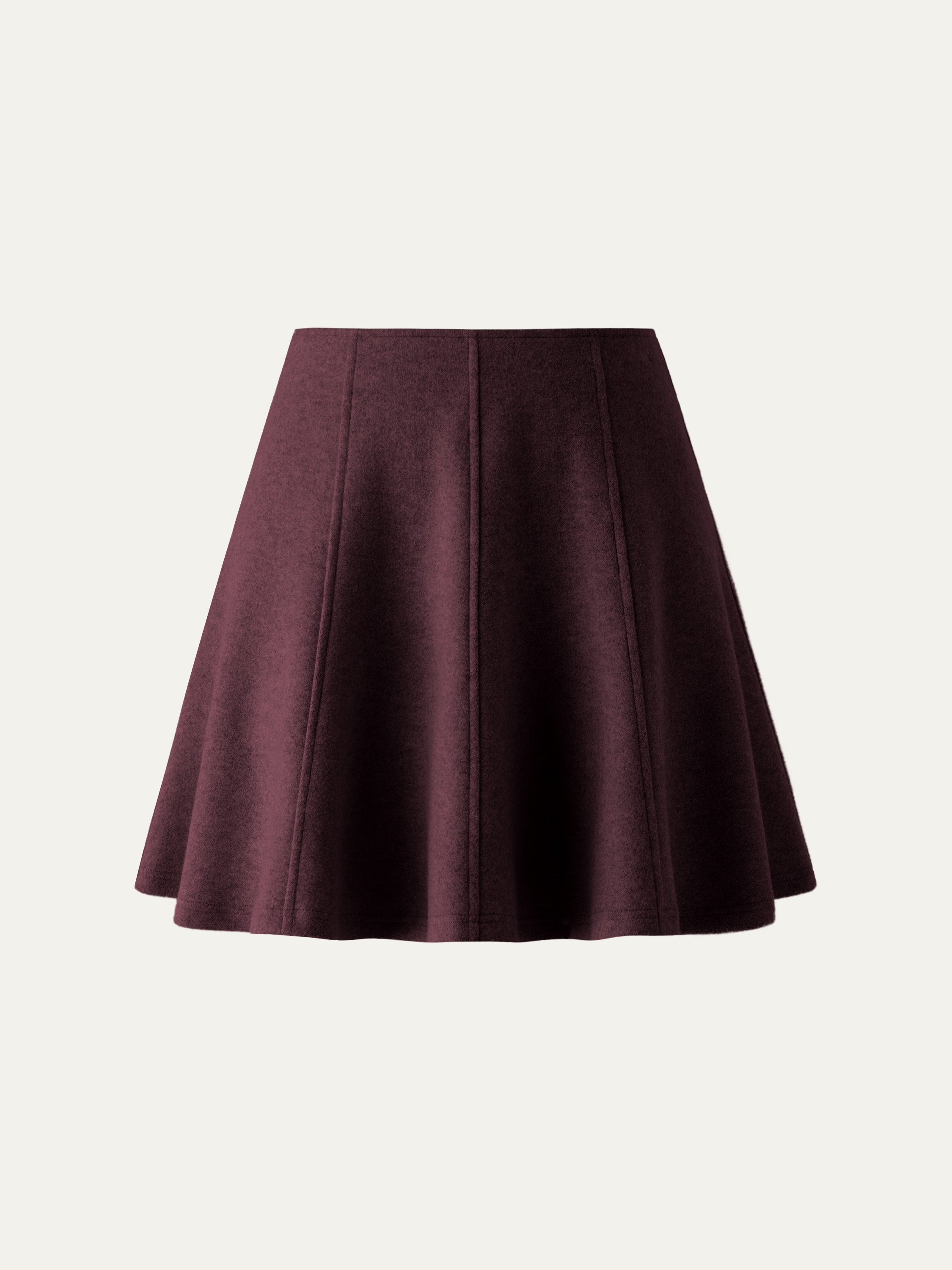 High Waisted Flare Hem Mini Skirt Heather Oatmeal – Women > Bottoms > Skirts | FormaLuxe