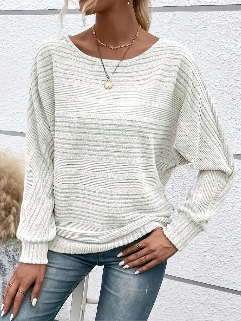 Leichter Strickpullover mit lockerem Schnitt – Sage Mist Blau | FormaLuxe