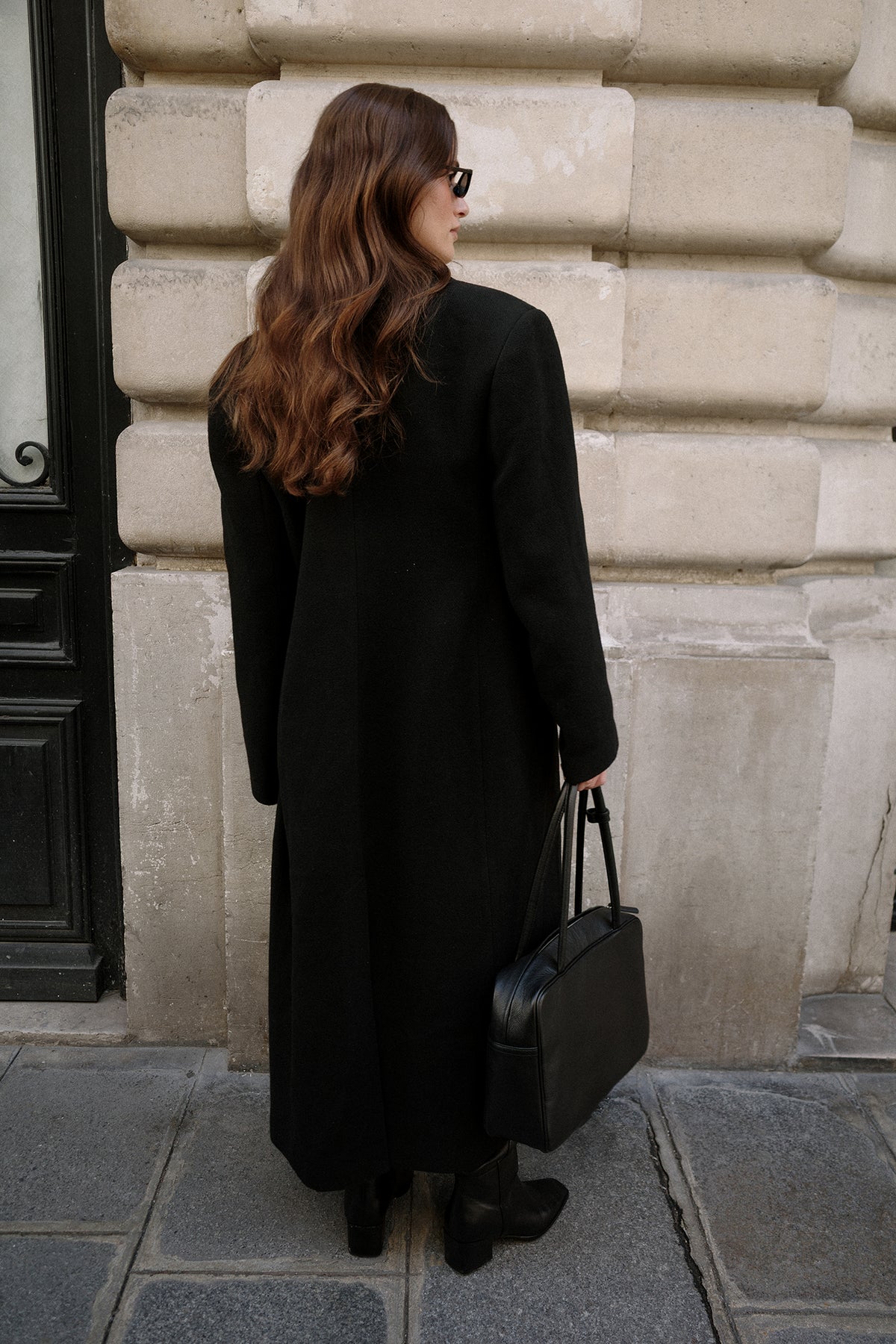 Zweireihiger Mantel Damen Johanna in Schwarz – FormaLuxe
