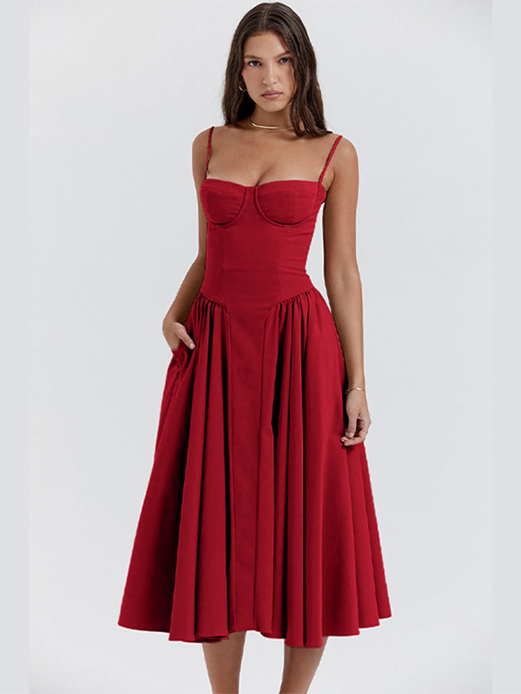 Felicity | Taillengestaltendes Sommerkleid Navy blue | FormaLuxe