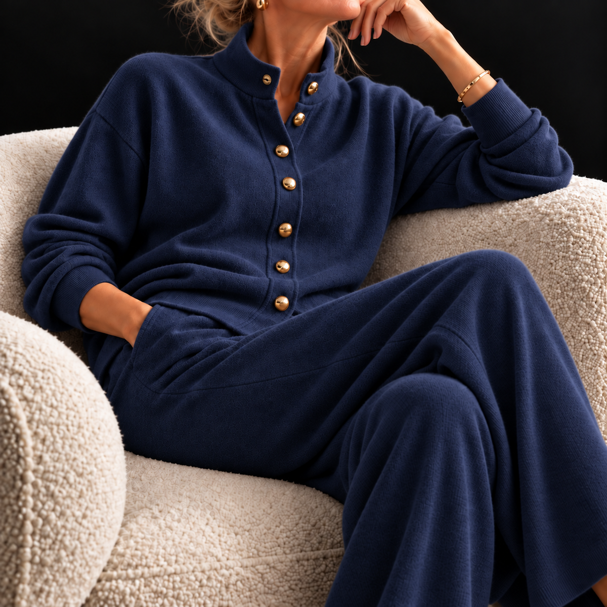 Strick-Set Damen Valerie in Marineblau – FormaLuxe
