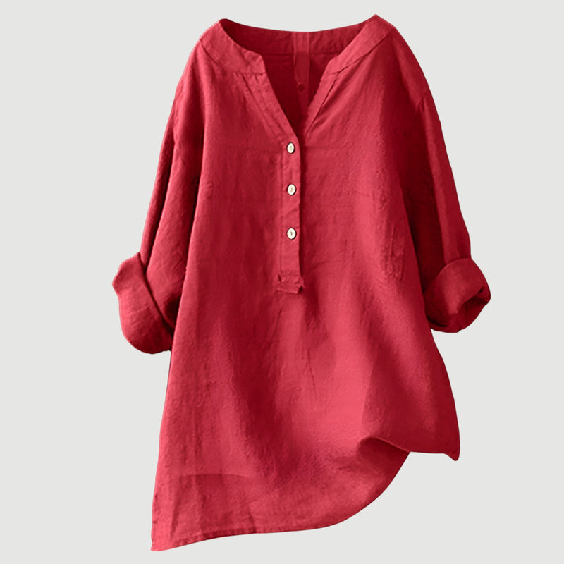 Zarina - Bequeme Leinenbluse Gelb | FormaLuxe