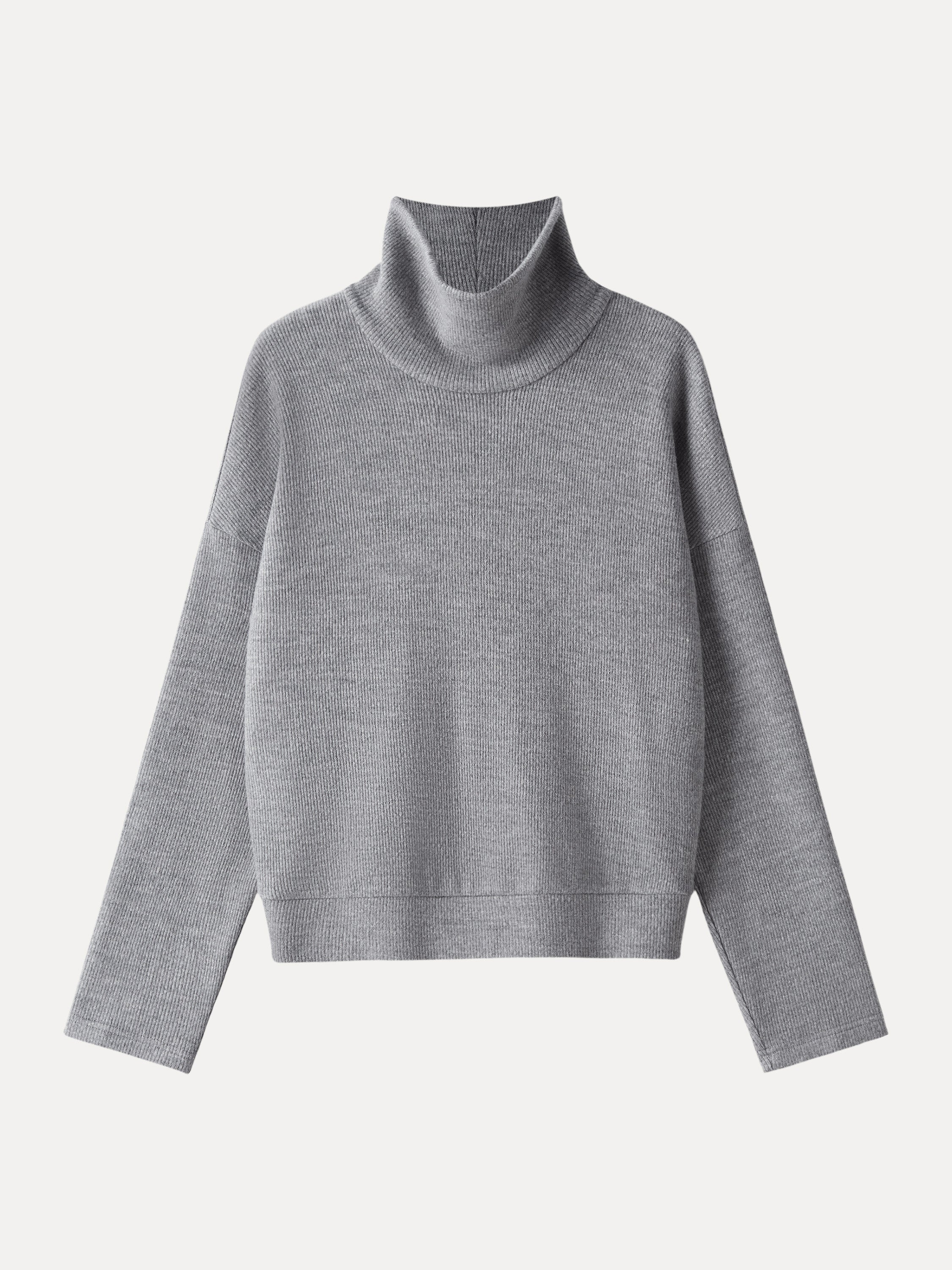 Turtleneck Relaxed Fit Long Sleeve Top Black Chocolate – Women > Tops > Shirts&Tops | FormaLuxe