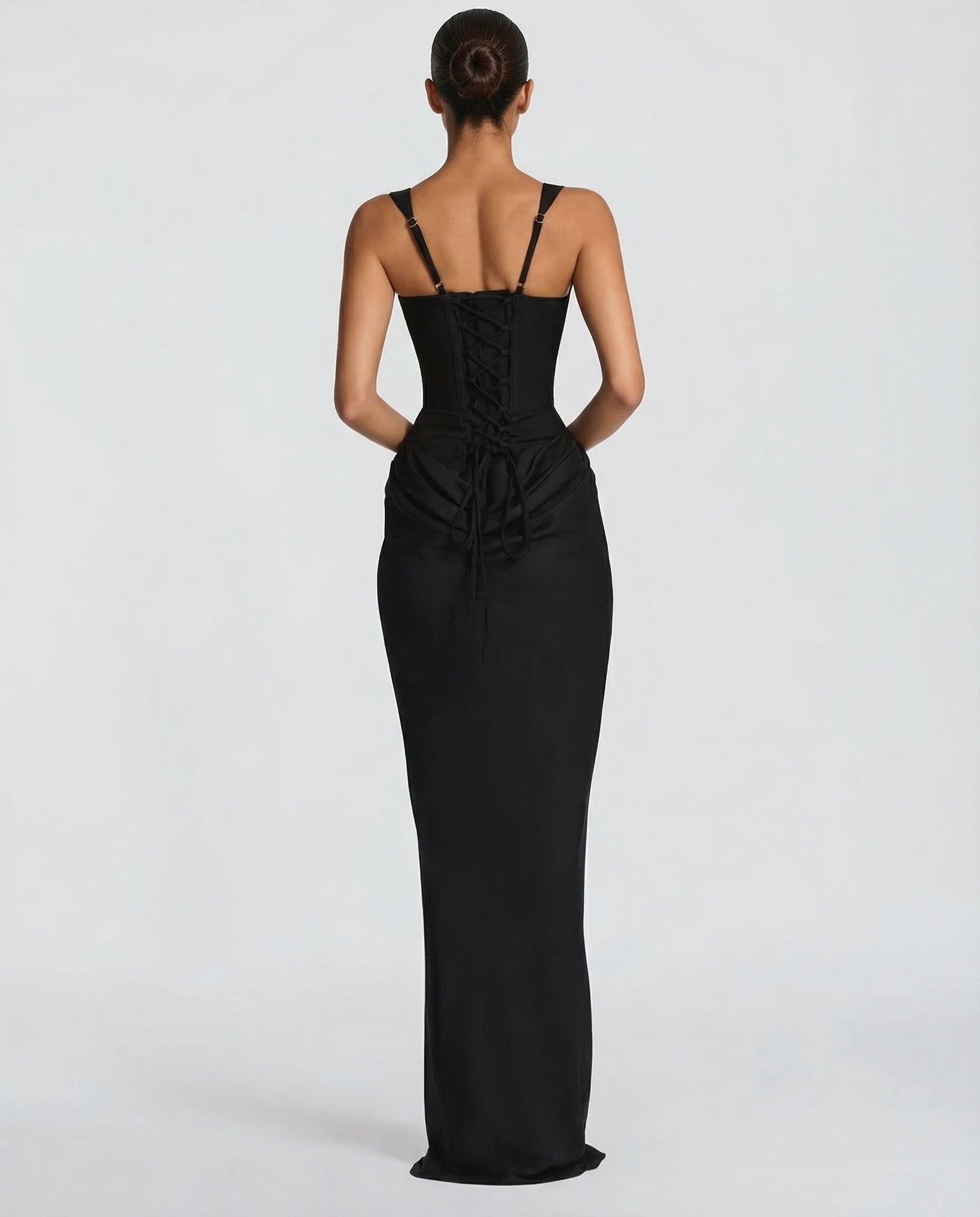 Eva Hourglass Maxi-Kleid Hellgelb | FormaLuxe