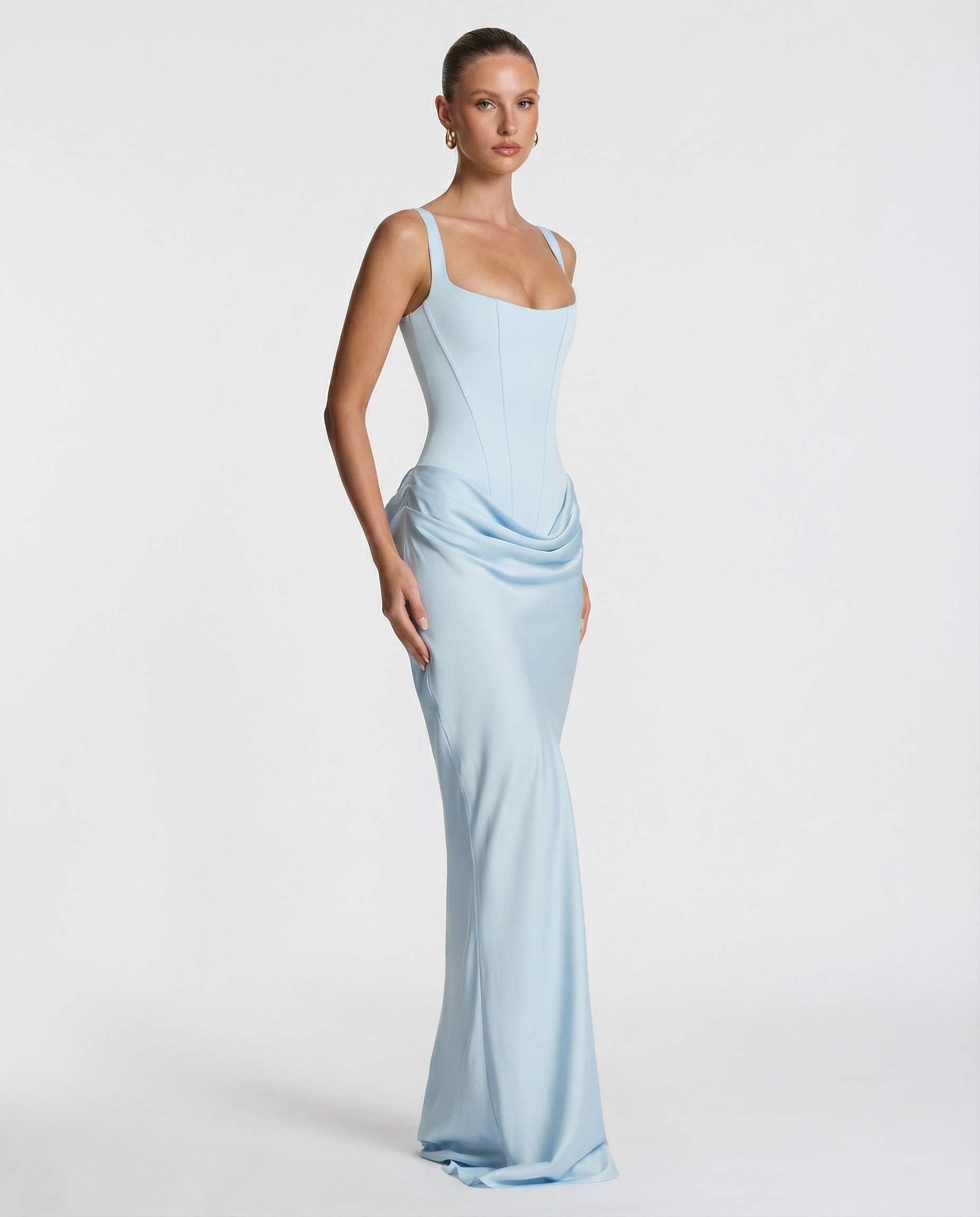 Eva Hourglass Maxi-Kleid Hellblau | FormaLuxe