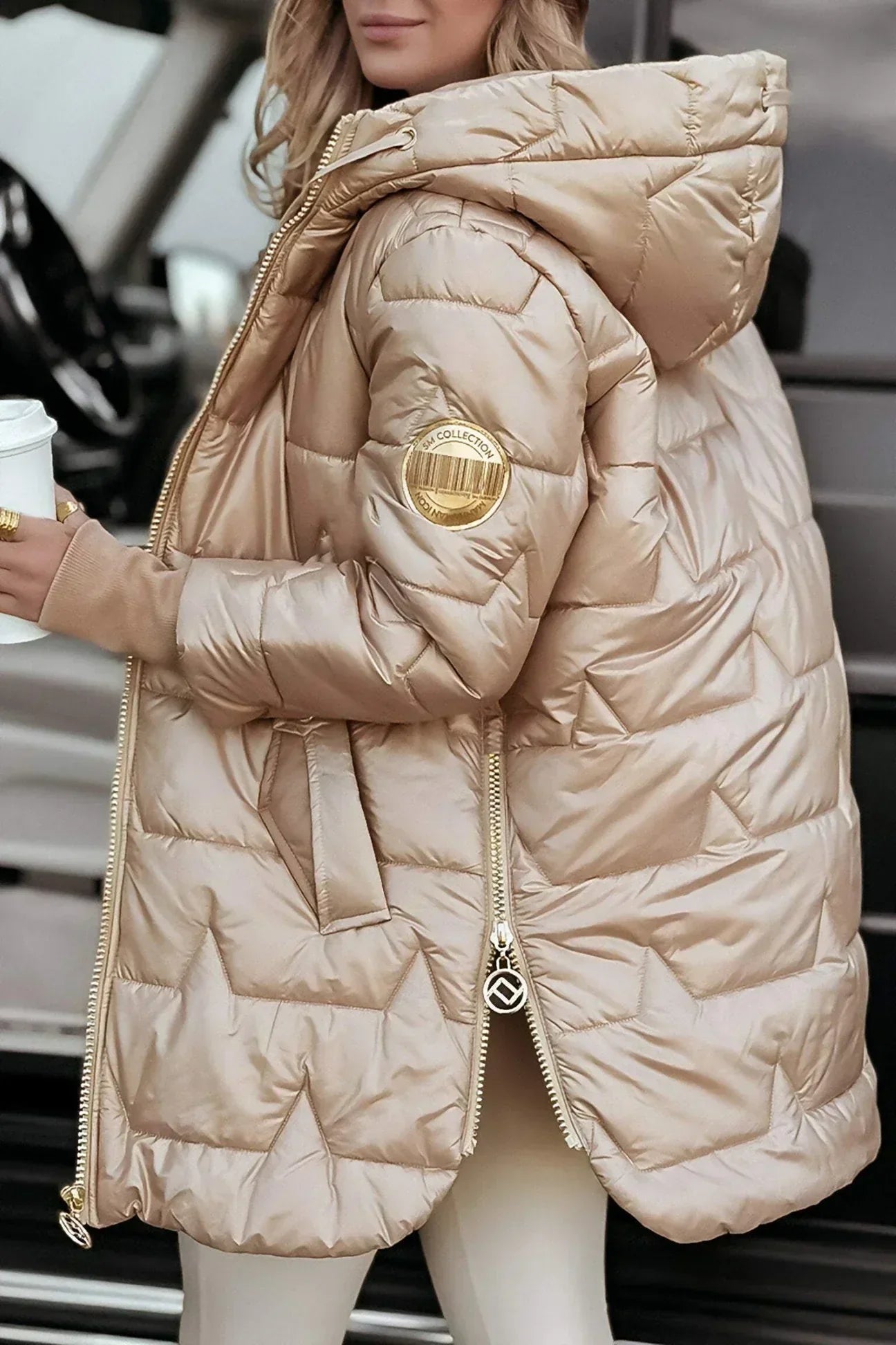 Ana | Eleganter Wintermantel mit Kapuze und Futter Beige (Fast ausverkauft) | FormaLuxe