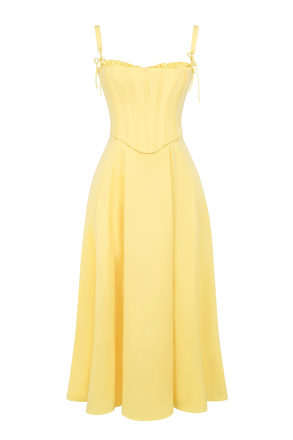 Clarabelle Midikleid Gelb – Core Gown Length Dress | FormaLuxe