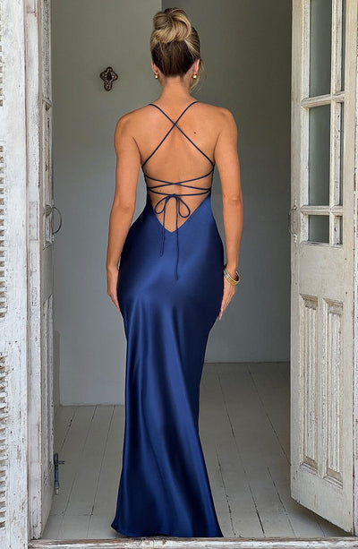 Natalie | Maxikleid aus Satin Grün | FormaLuxe