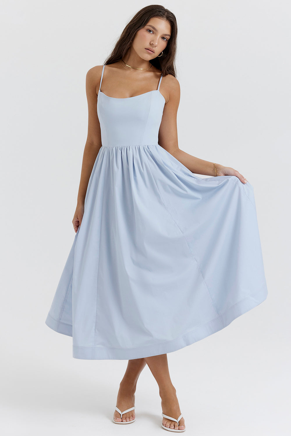 Maria | Elegantes Midikleid Blau | FormaLuxe