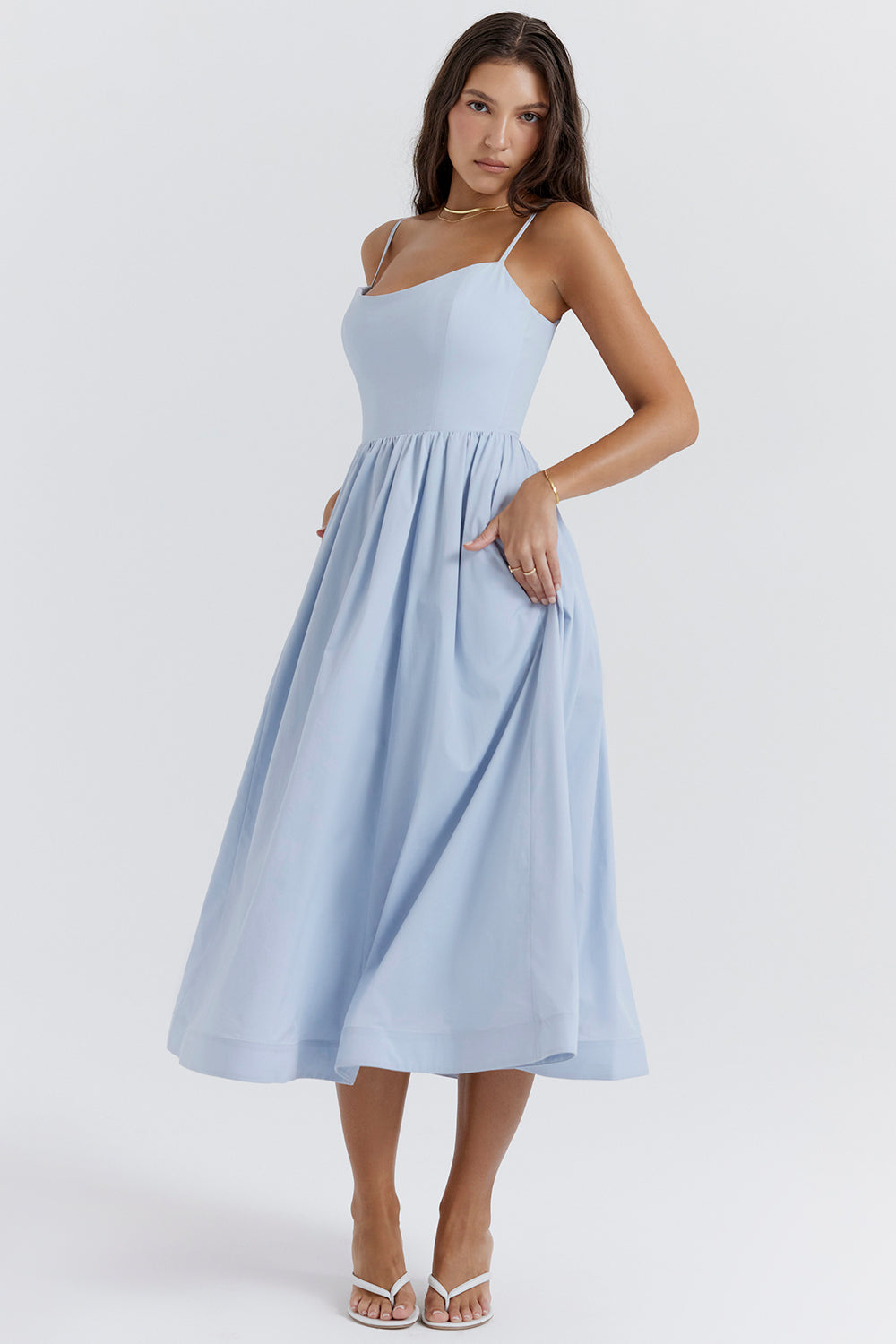 Maria | Elegantes Midikleid Blau | FormaLuxe