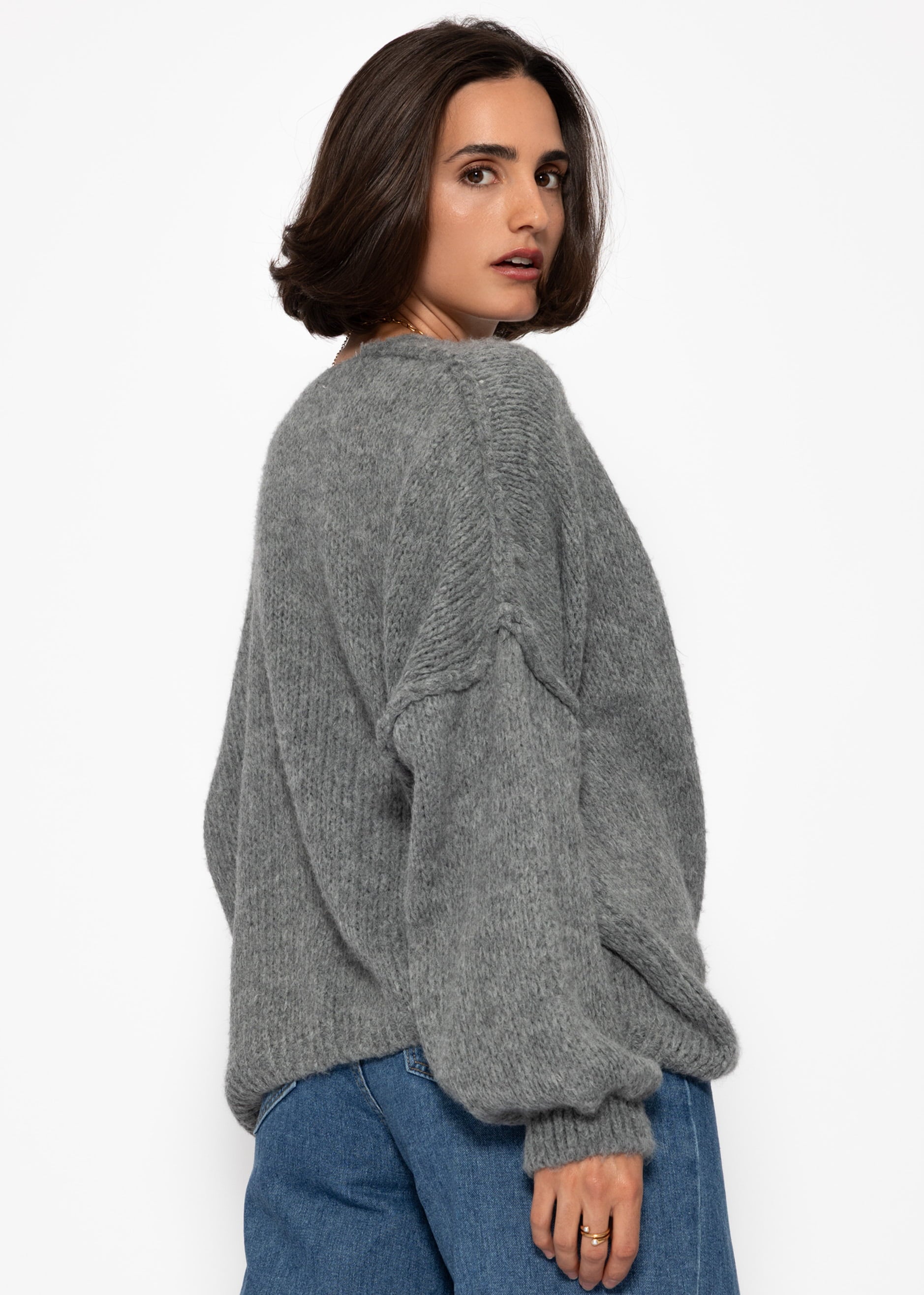 Lässiger Cardigan mit Außennähten - dunkelgrau – Bekleidung > Cardigans | FormaLuxe